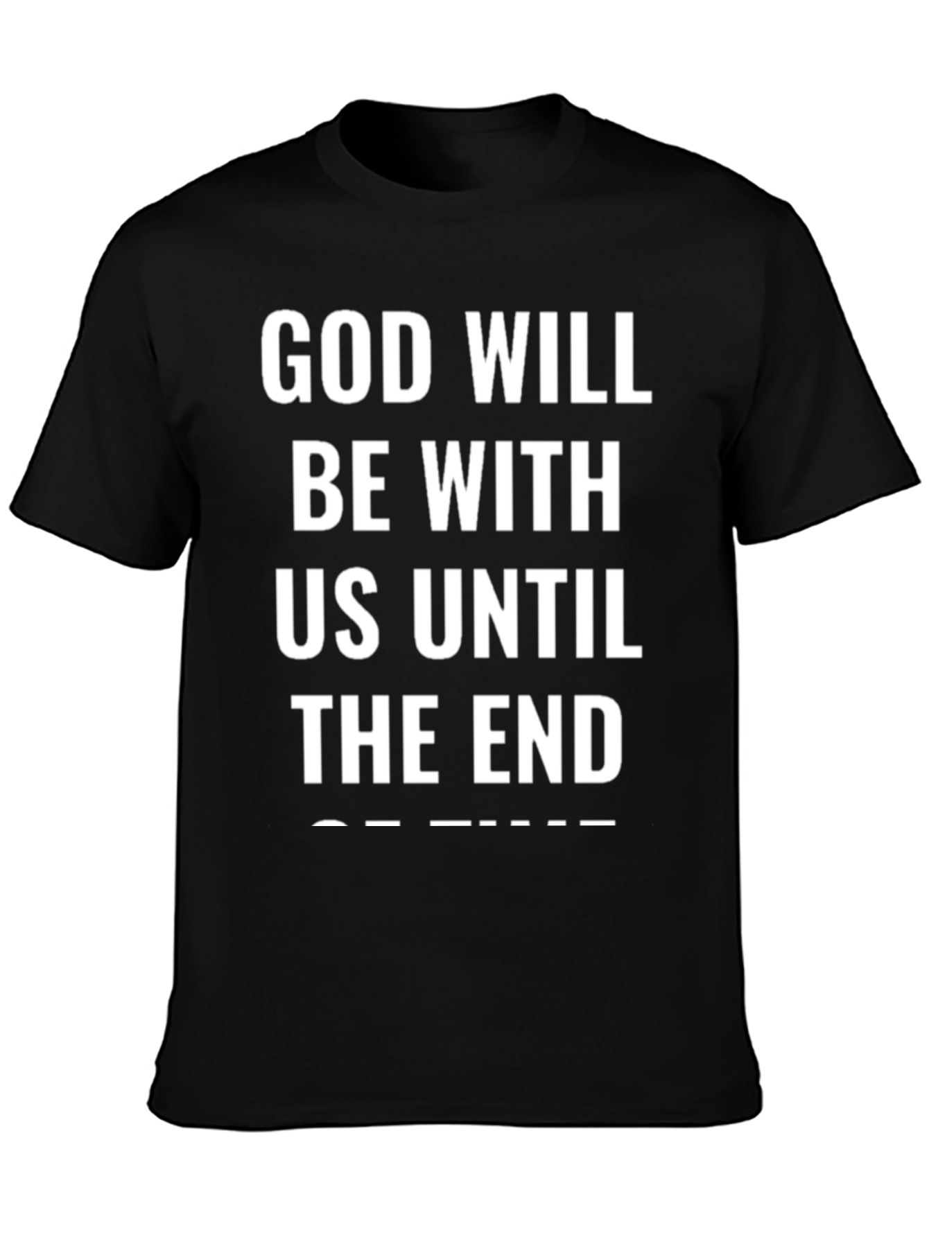 Black God Will Be With Us T-Shirt - Black Cotton Blend view 3