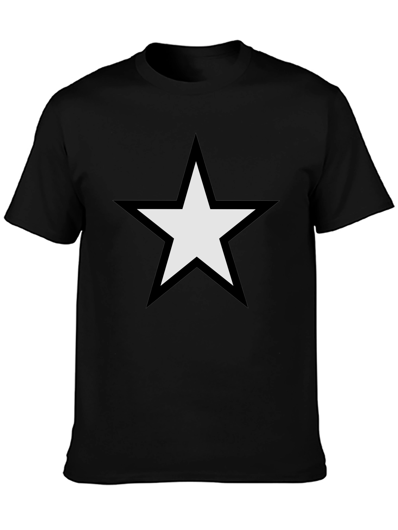 Black Black T-Shirt with White Star Graphic view 3