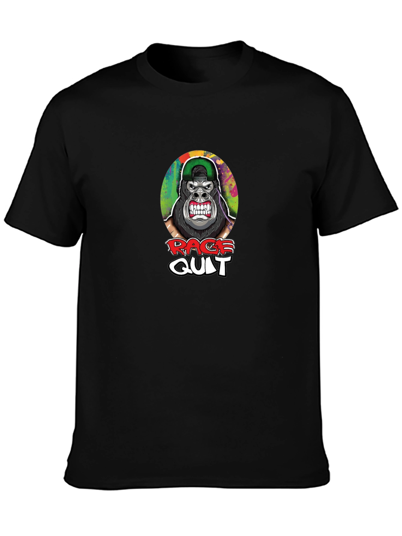 Black Rage Quit Gorilla Graphic T-Shirt - Cool Gamer Tee view 3
