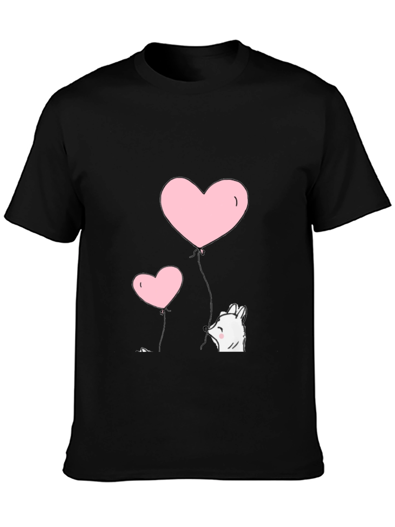 Heart Balloon Graphic Tee - Black - 3