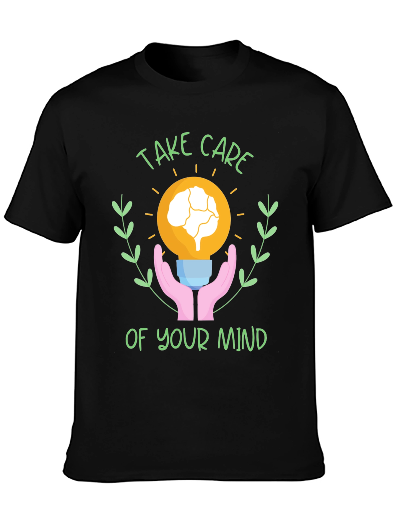 Black Take Care of Your Mind T-Shirt - Mental Health Awareness view 3