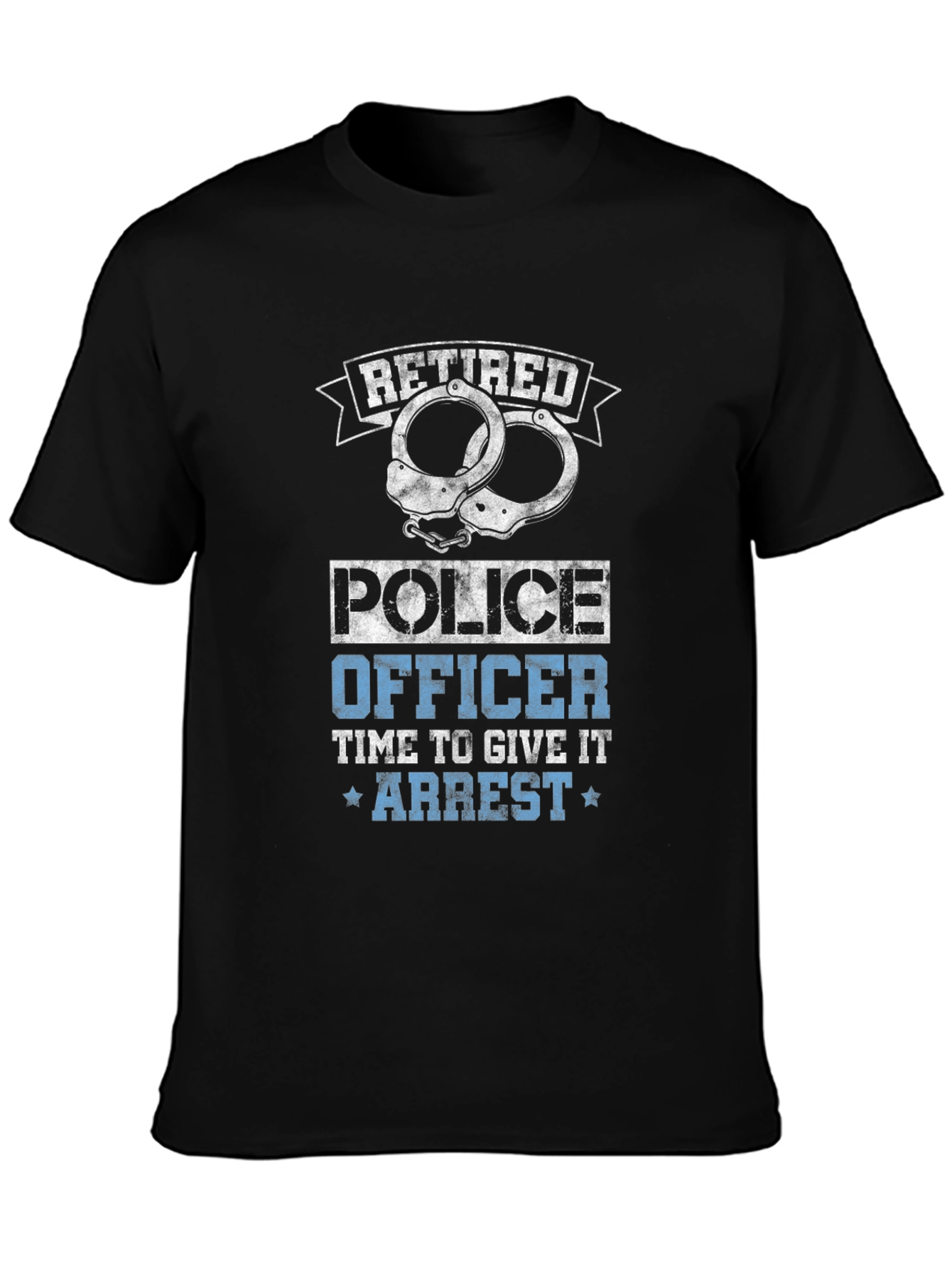 Retired Police Officer T-Shirt Handcuffs Design - 3