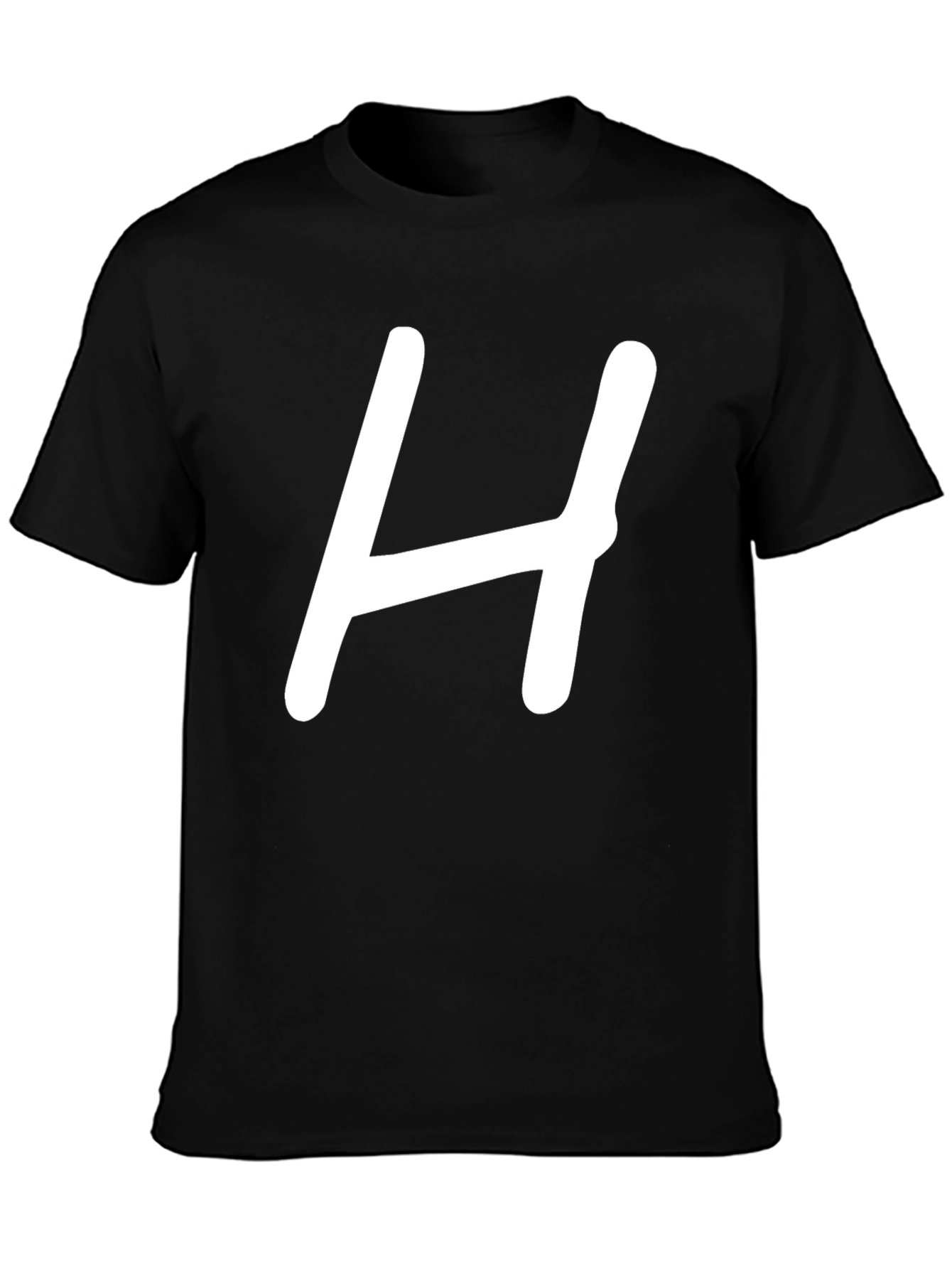 Black Bold 'H' Graphic Tee - Classic Black T-Shirt view 3