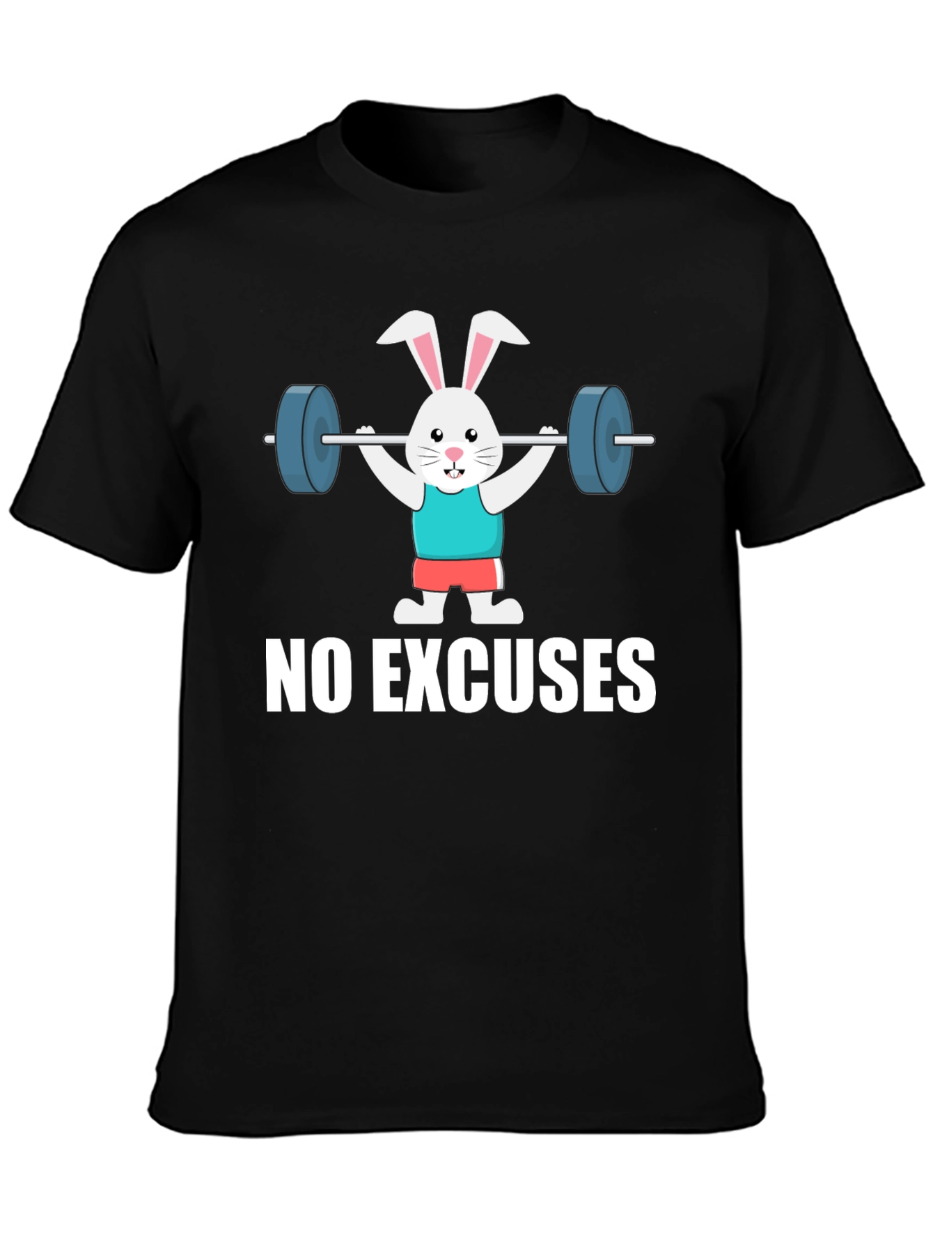 Black No Excuses Bunny Gym Workout T-Shirt view 3