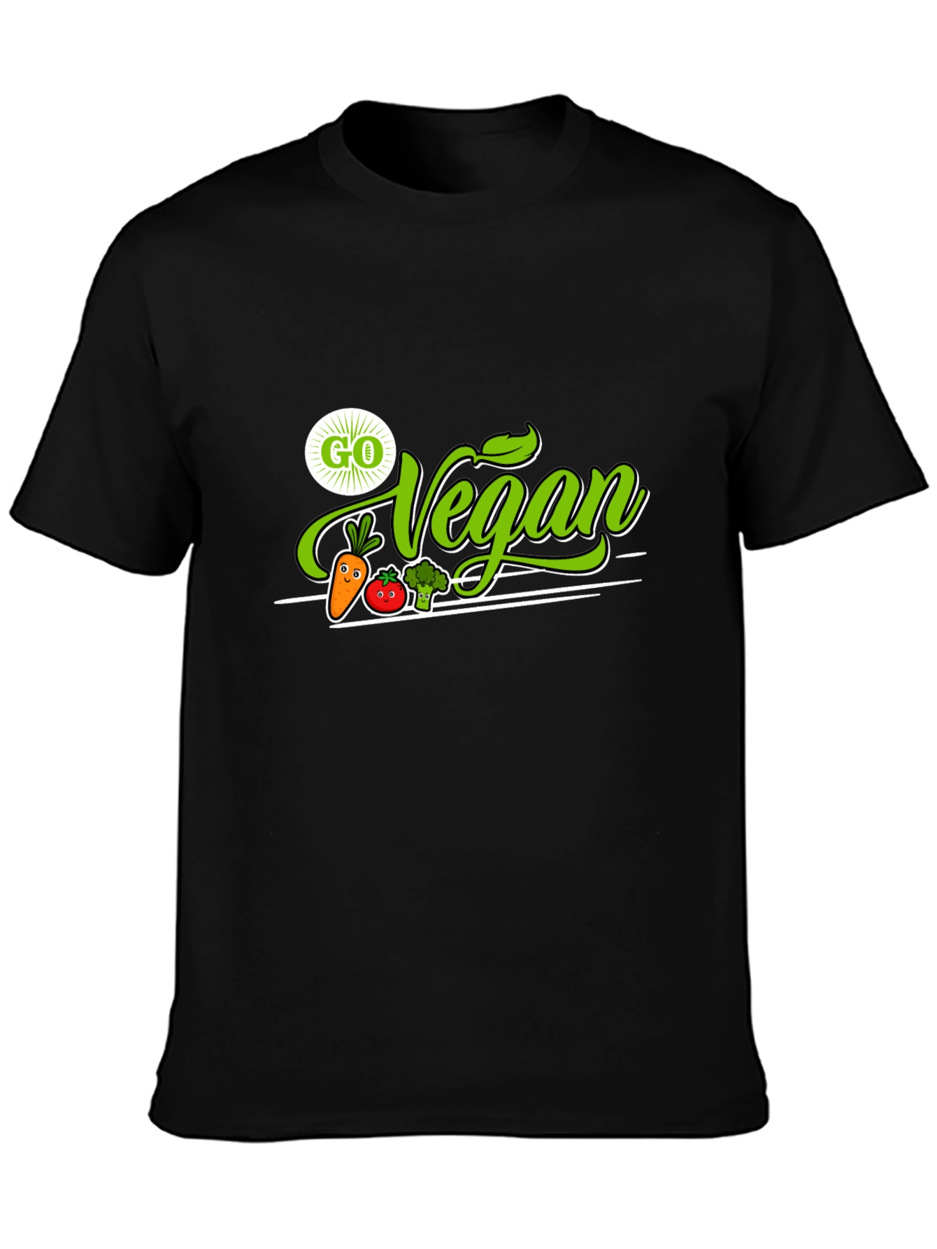 Black Go Vegan T-Shirt - Plant-Based Lifestyle Tee view 3