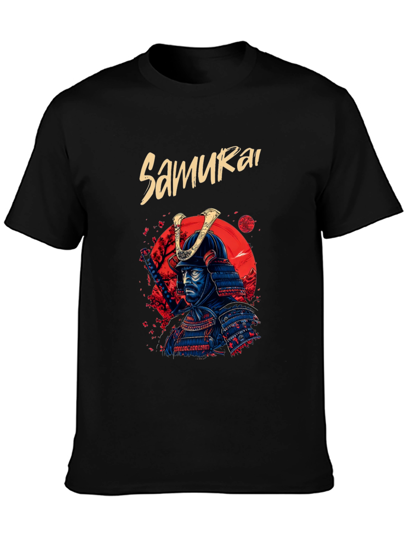 Black Samurai Warrior T-Shirt - Cool Graphic Tee view 3
