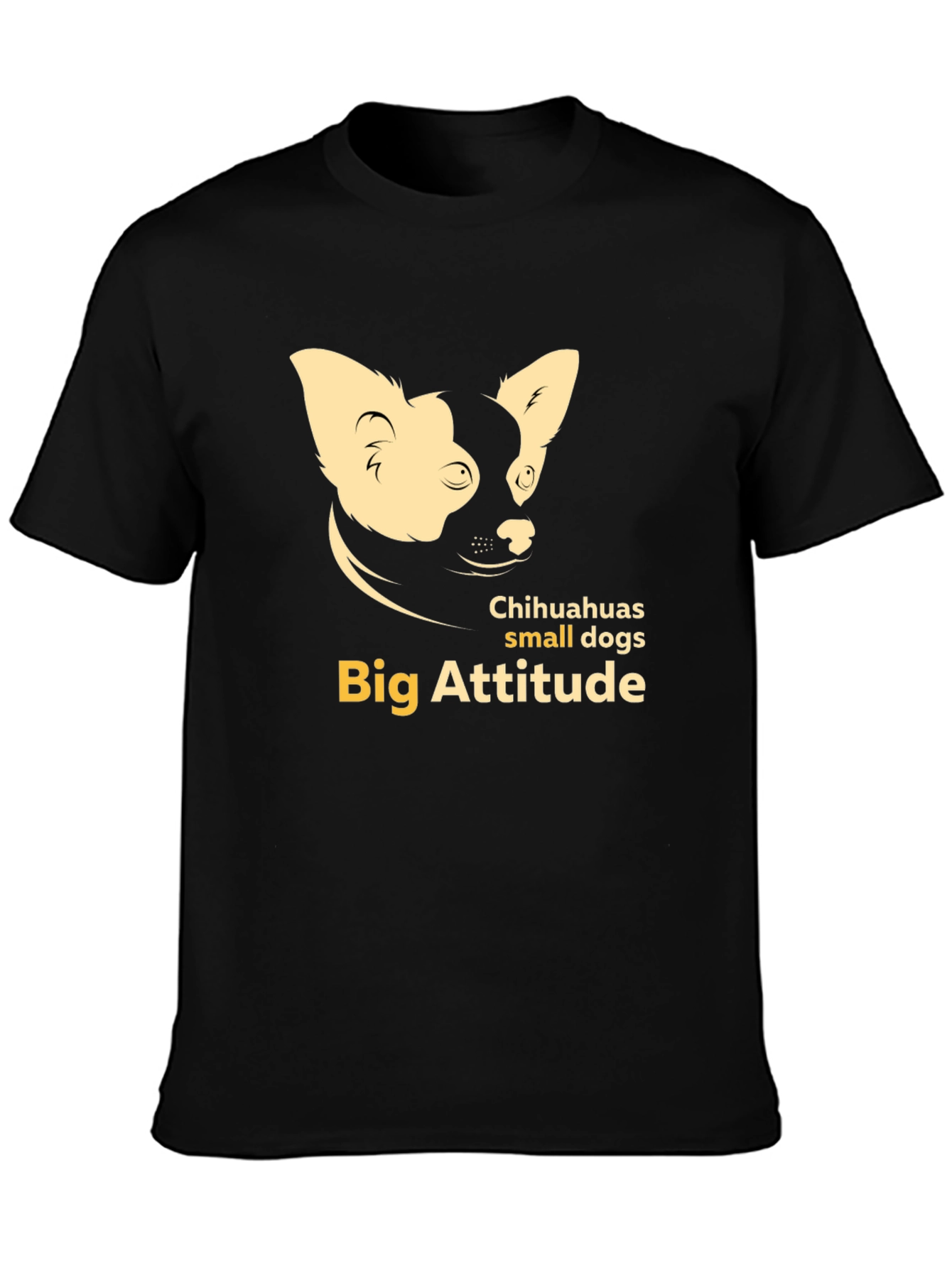 Black Chihuahua "Big Attitude" Graphic Tee view 3