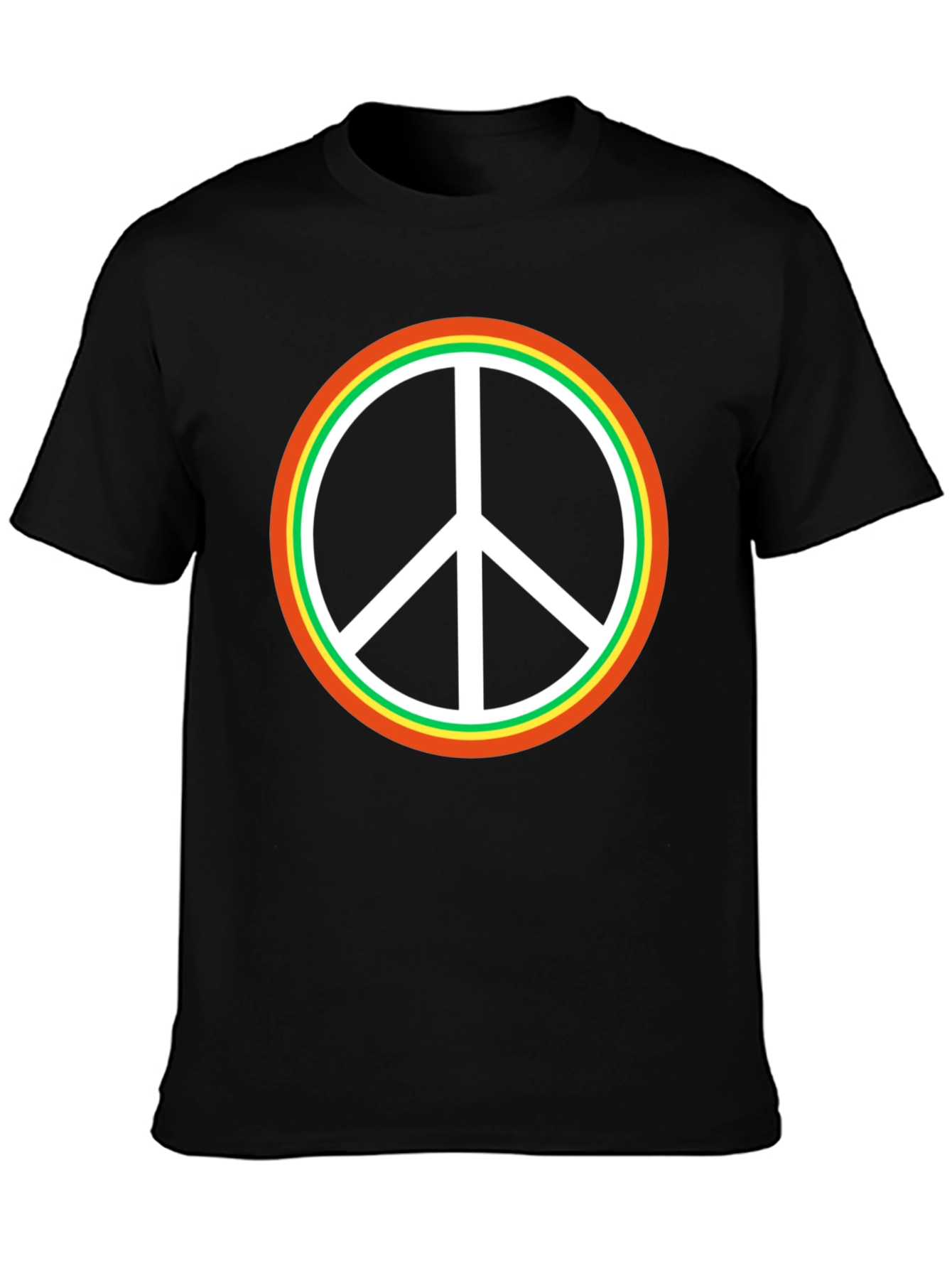 Black Peace Sign Black T-Shirt view 3