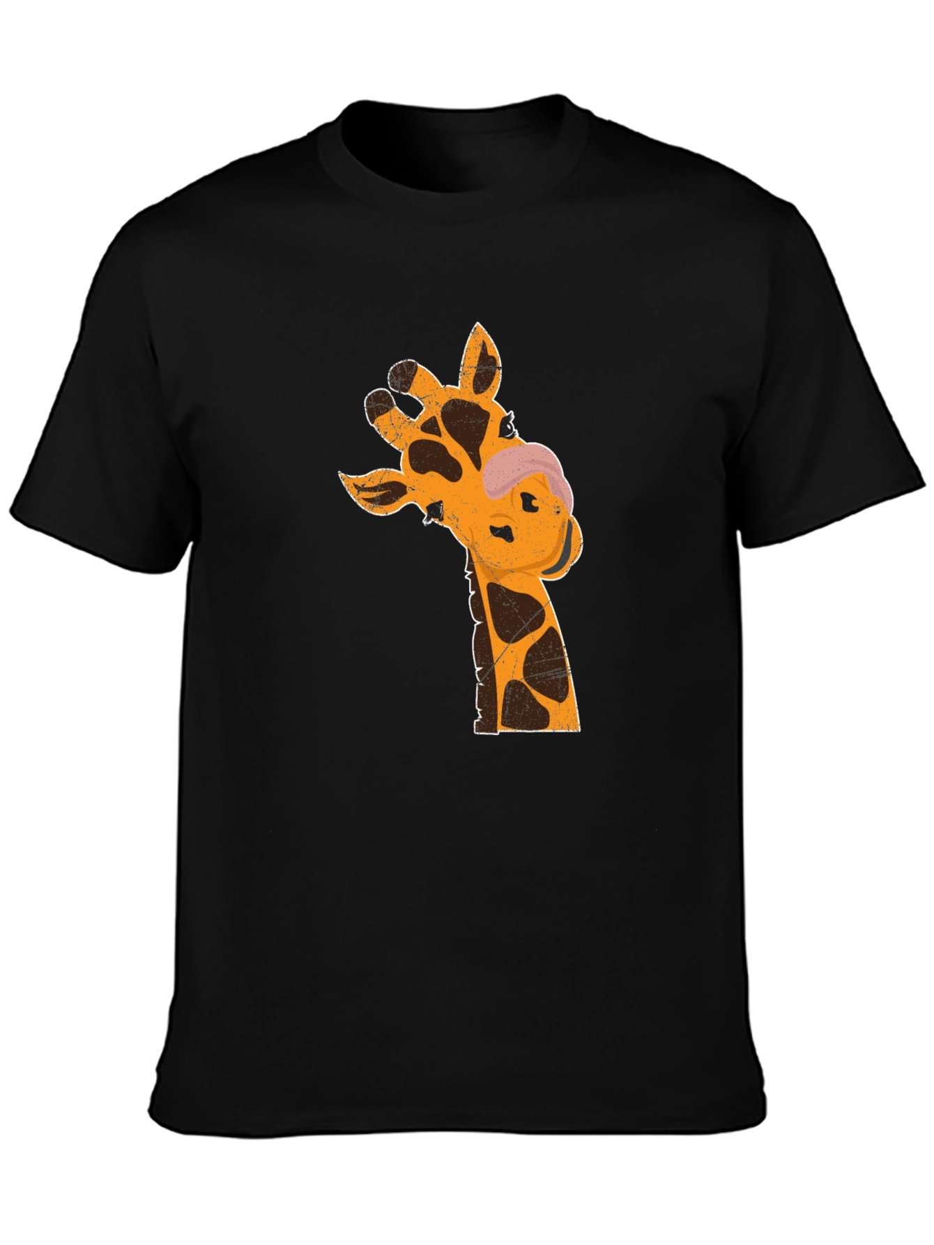 Black Giraffe Graphic T-Shirt - Black Casual Tee view 3