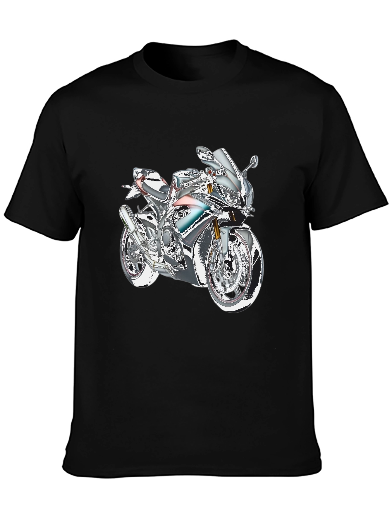 Black Motorcycle Graphic Tee - Ride in Style view 3