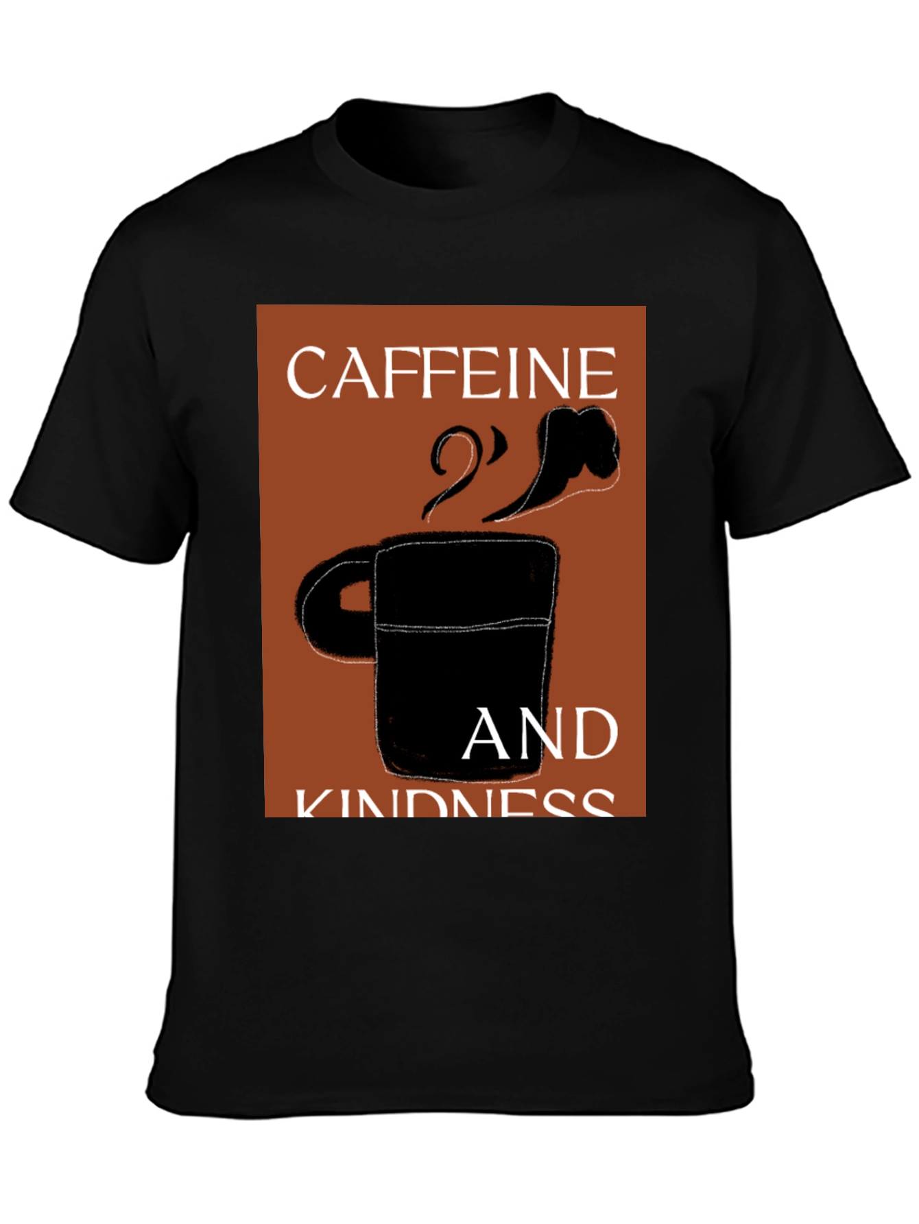 Black Caffeine & Kindness Black Graphic T-Shirt view 3