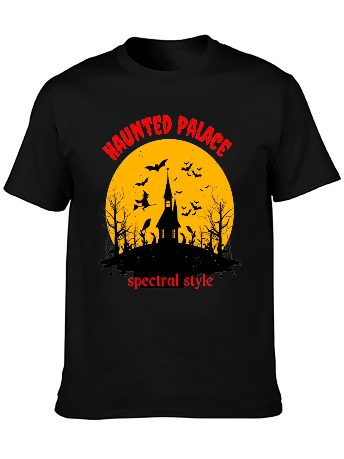 Black Haunted Palace Spectral Style Black T-Shirt view 3