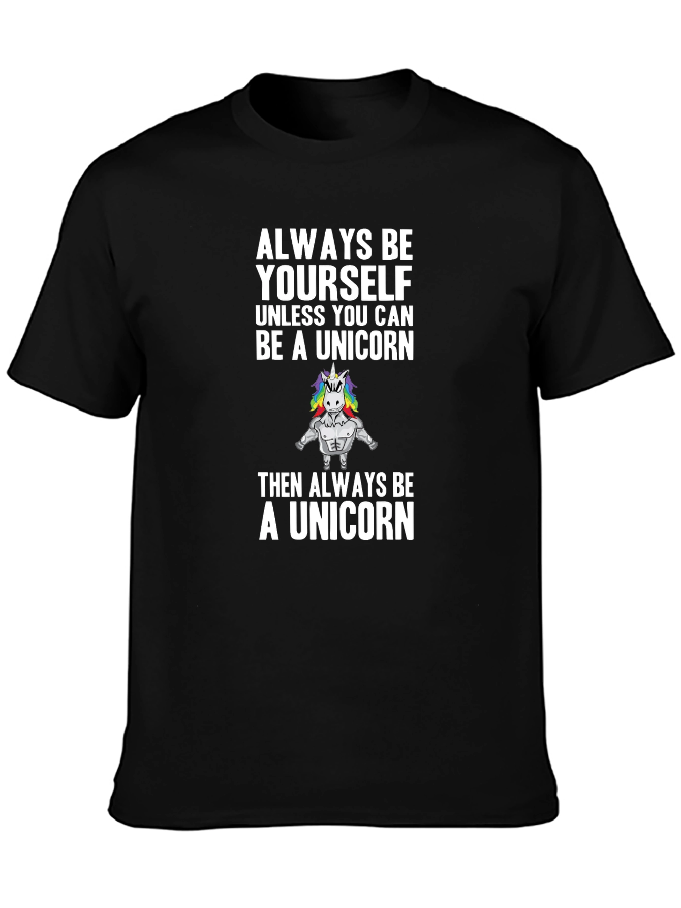Black Always Be a Unicorn Men's Graphic Tee view 3