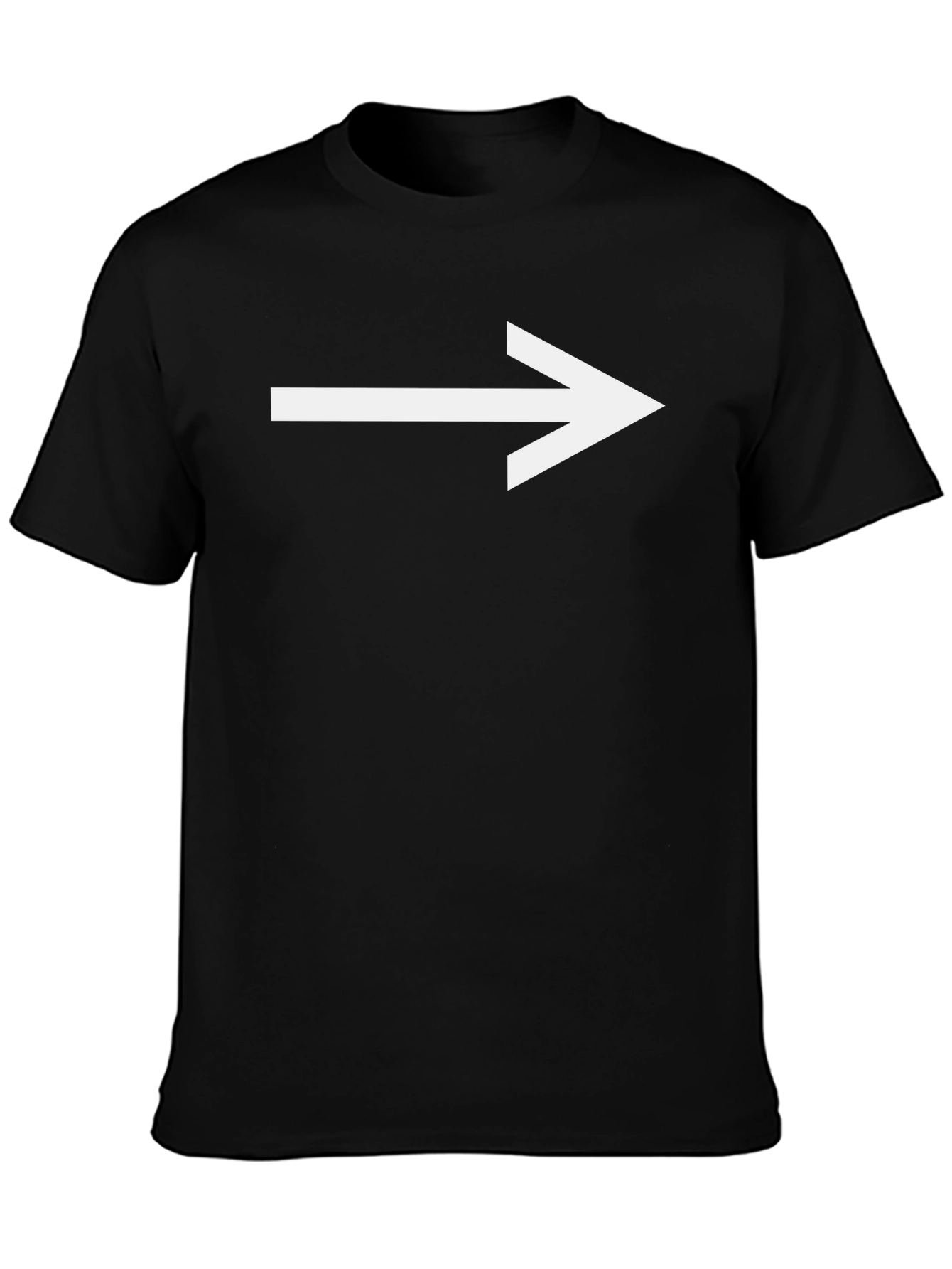 Black Right Arrow T-Shirt - Black Cotton Graphic Tee view 3