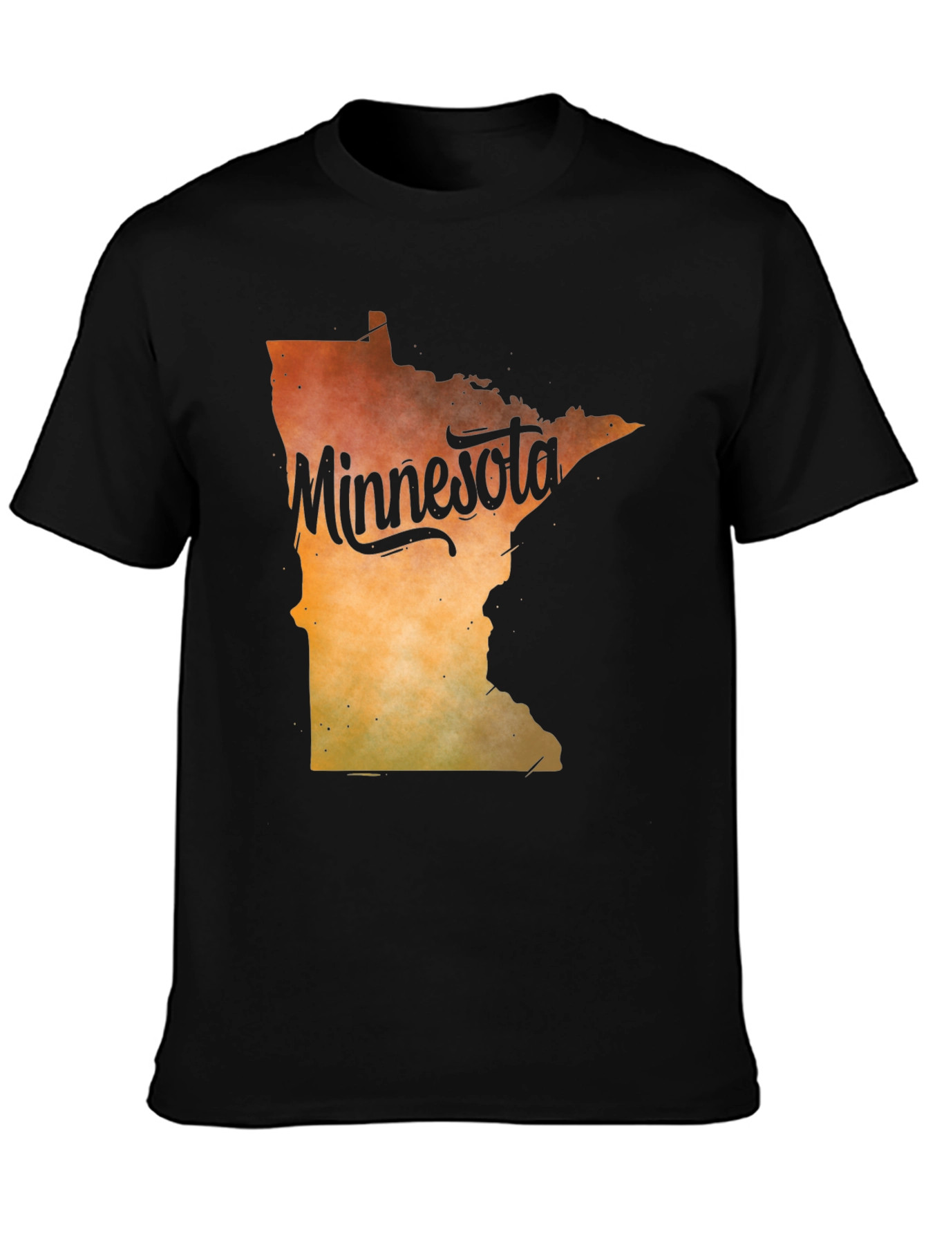 Black Minnesota State Outline Graphic T-Shirt view 3