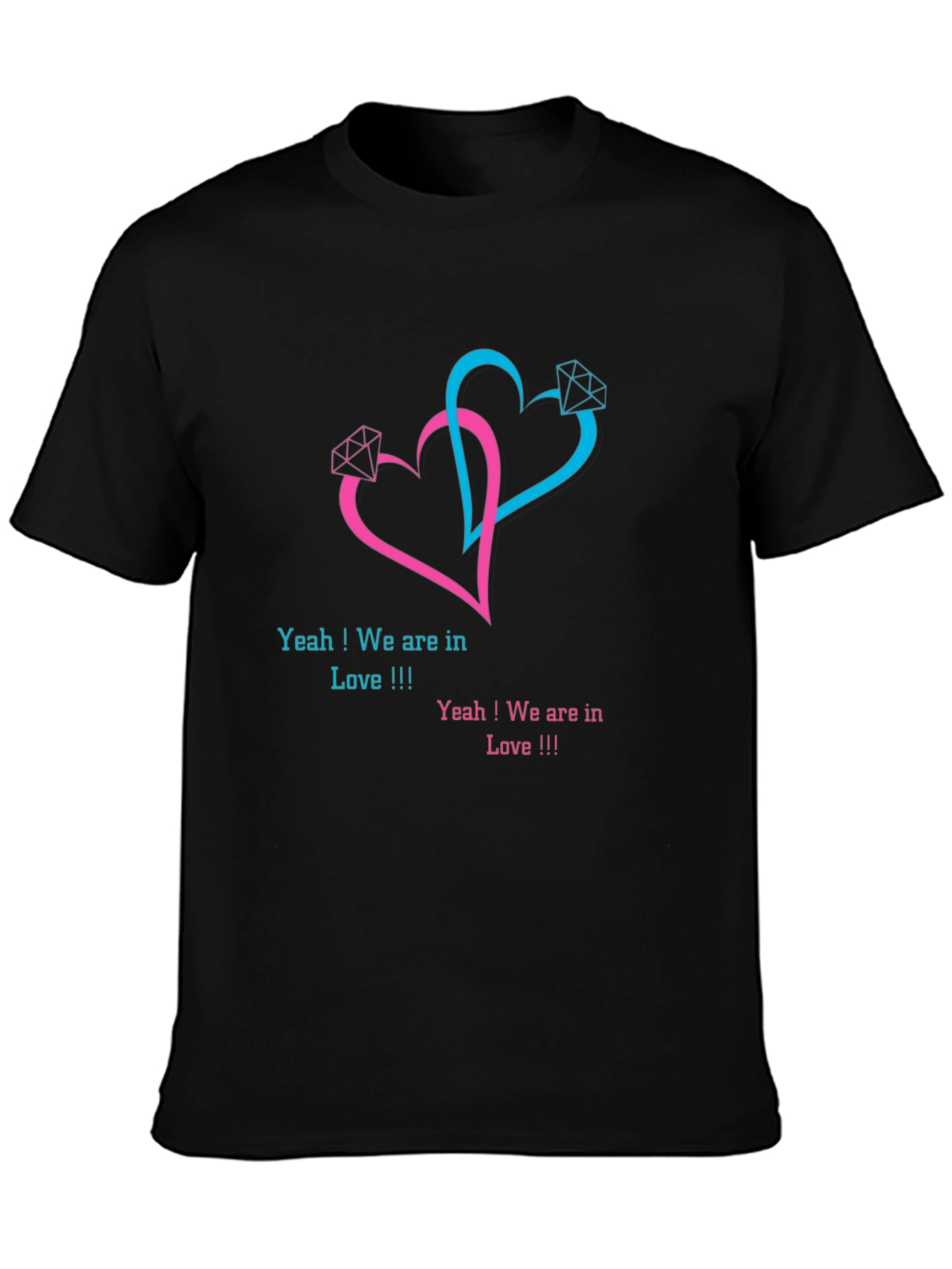 Black Love Hearts T-Shirt - Stylish Graphic Tee view 3