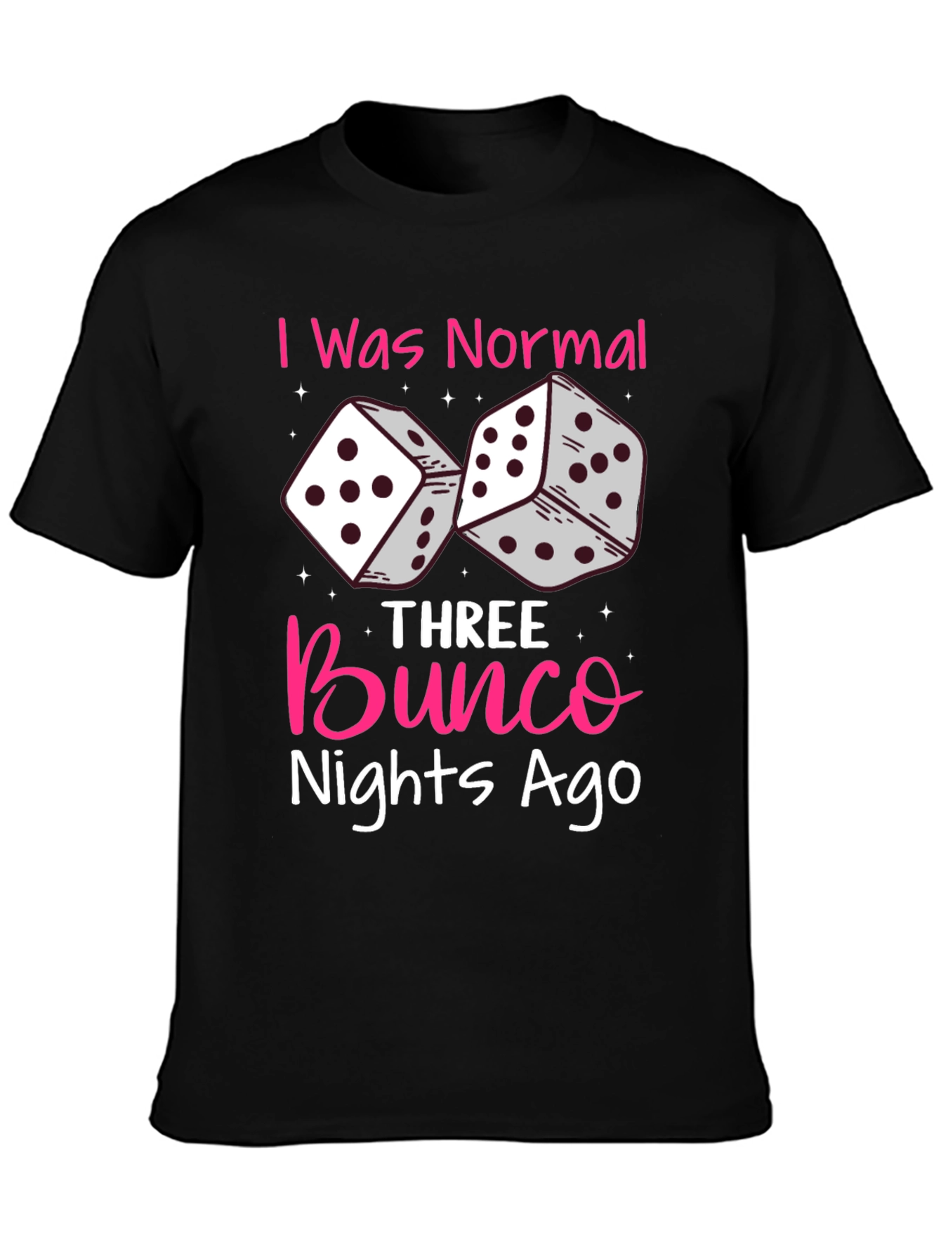 Black Bunco Nights Ago T-Shirt, Dice Graphic view 3