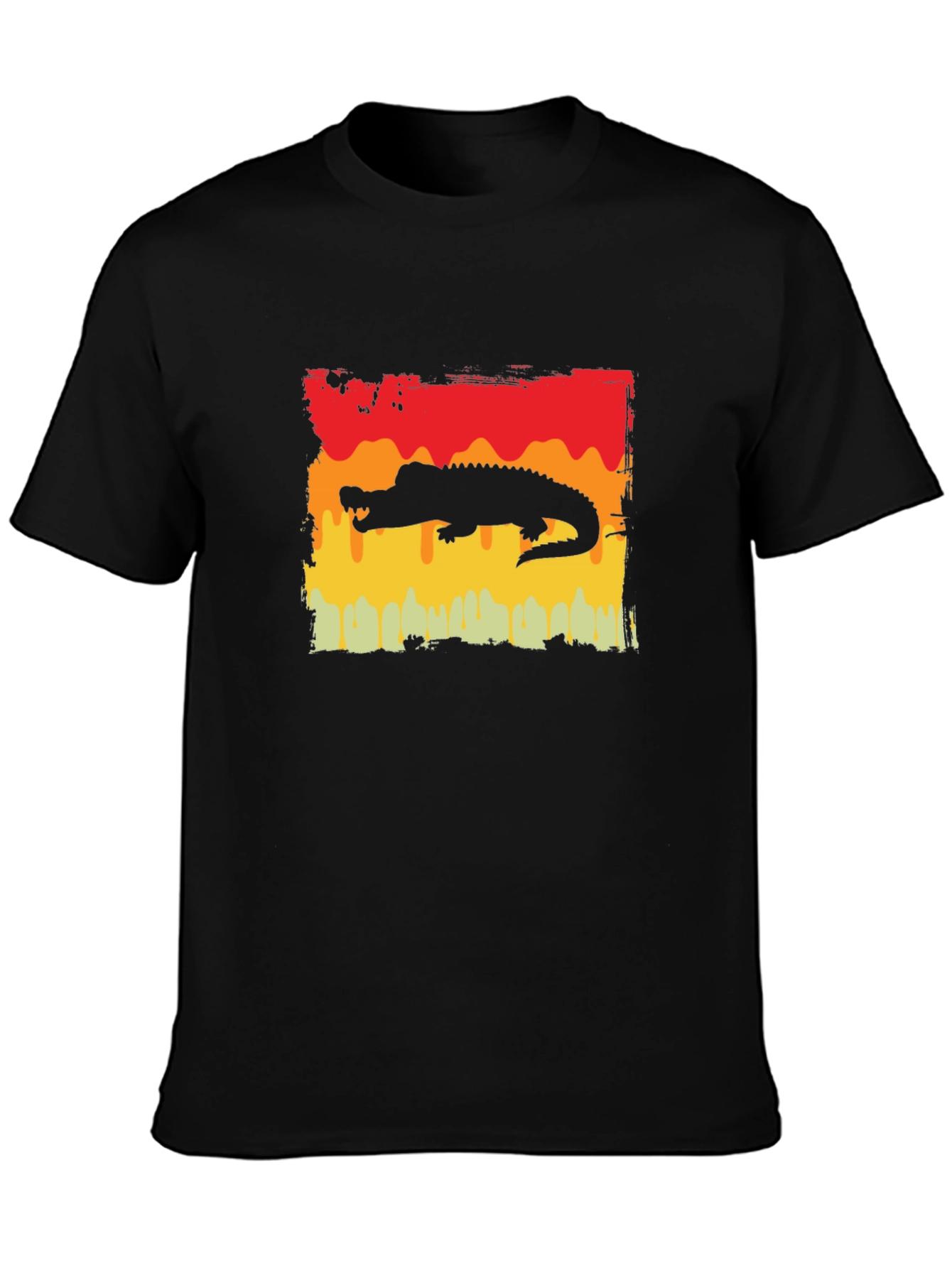 Black Retro Alligator Graphic Tee - Cool Gator Design view 3