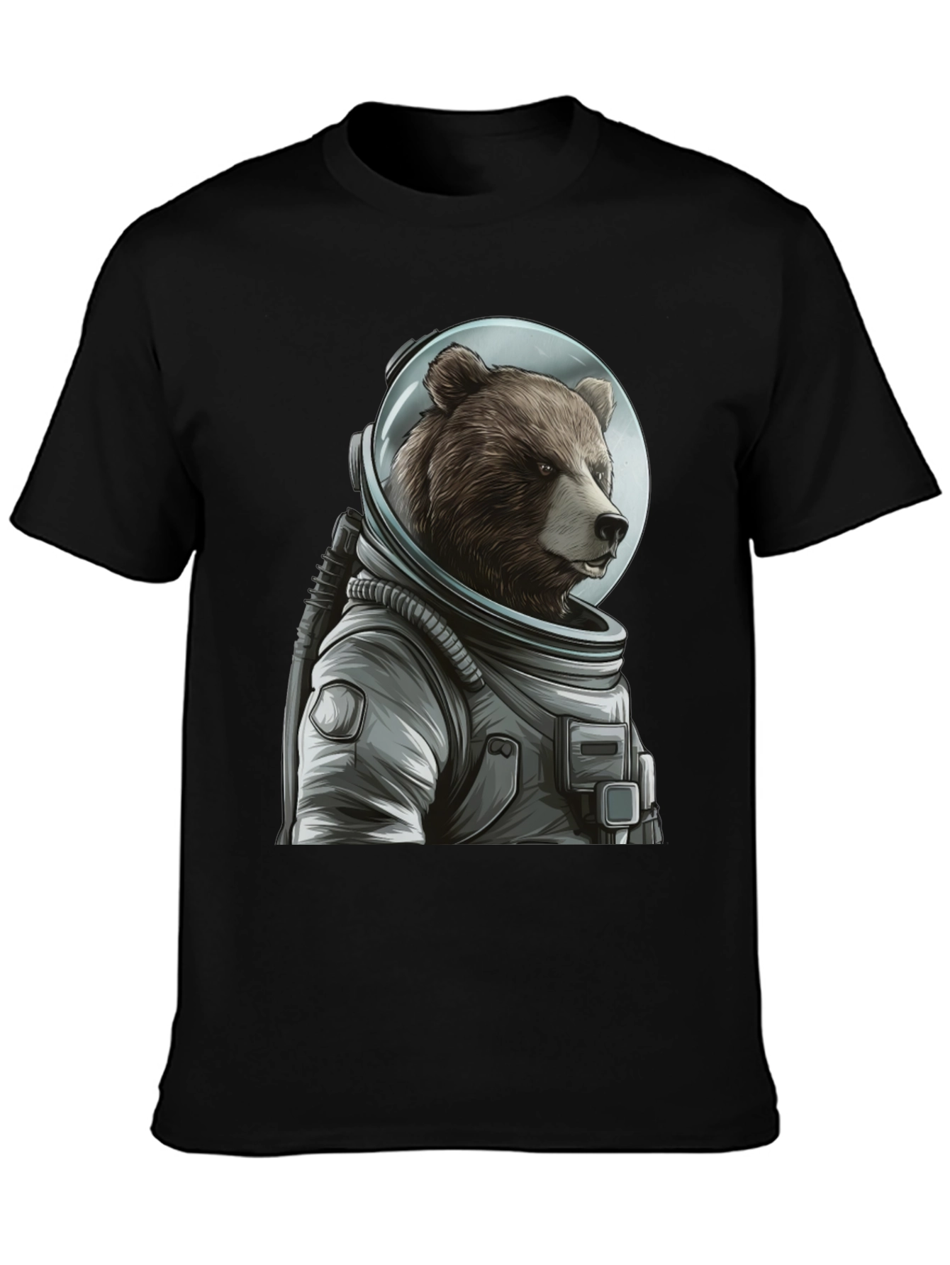 Black Bear Astronaut Graphic T-Shirt - Space Explorer view 3