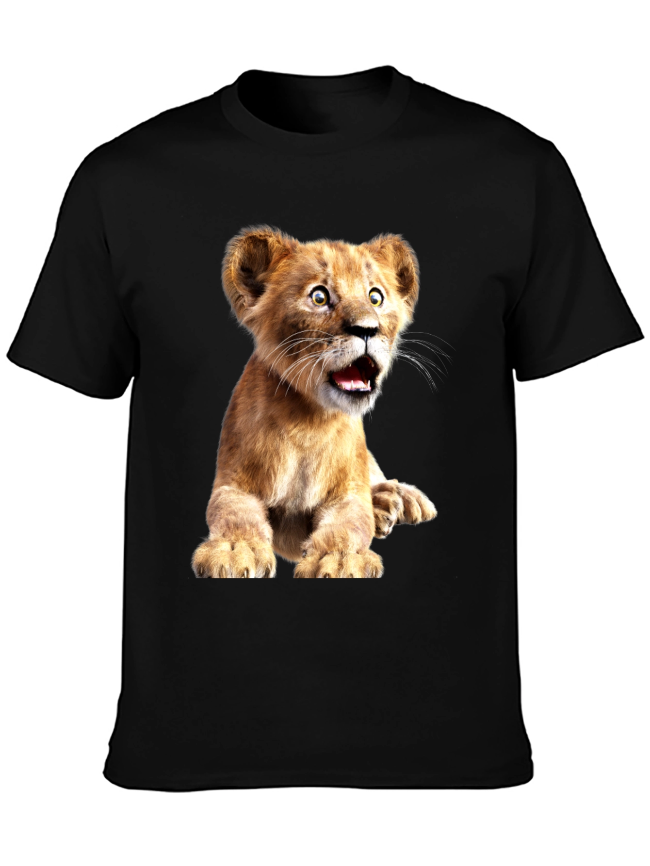 Black Lion Cub Graphic Tee - Soft Cotton Blend view 3