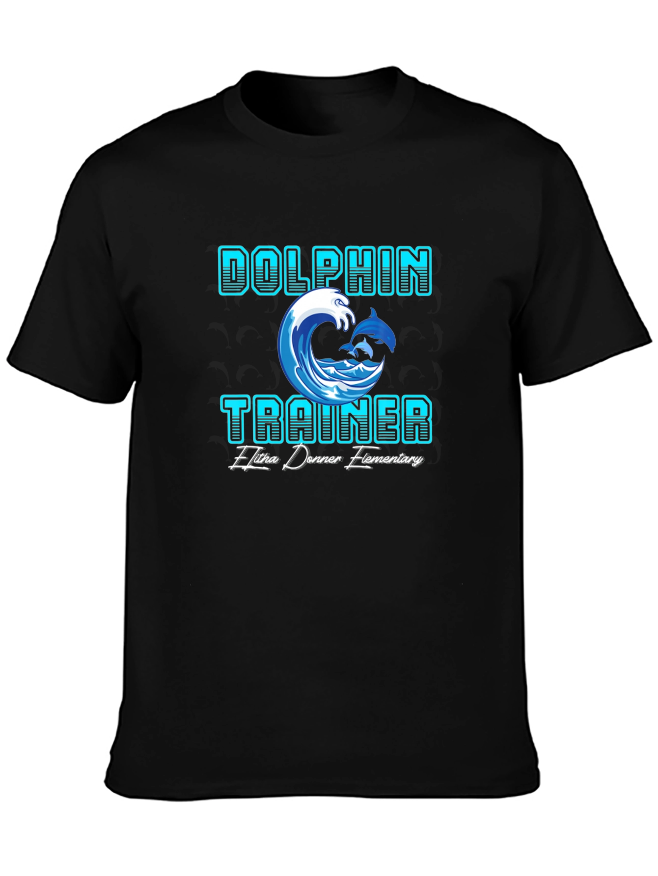 Black Dolphin Trainer T-Shirt - Elitha Donner Elementary view 3