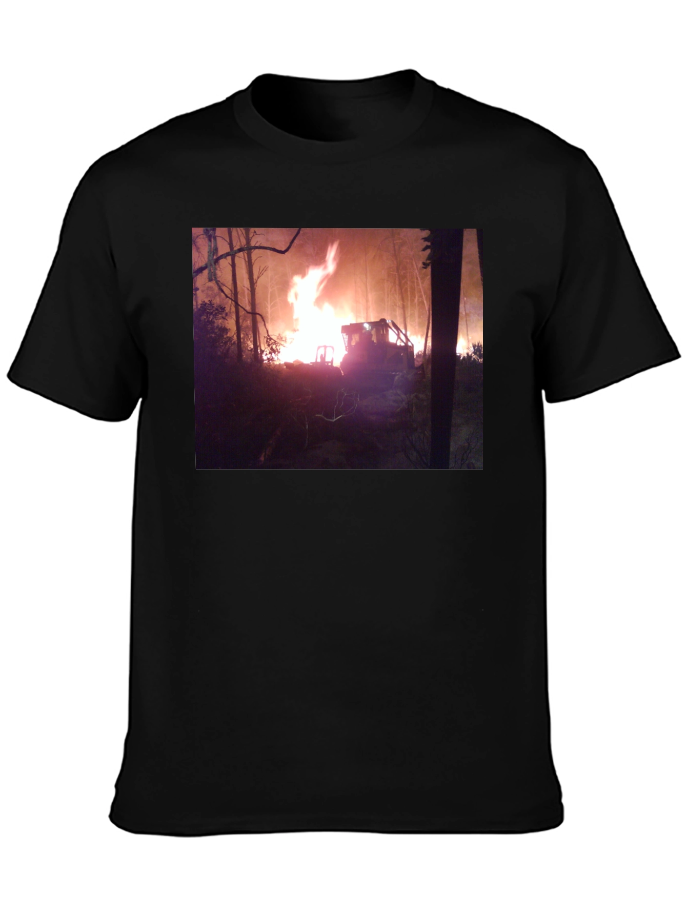 Black Inferno Tractor Graphic Tee - Black Cotton Blend view 3
