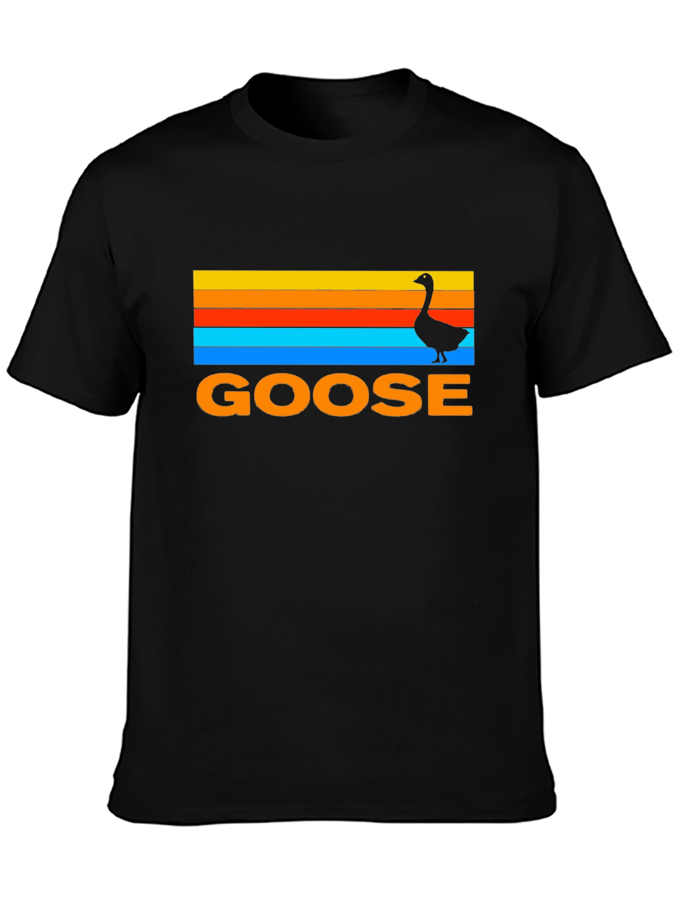 Black Retro Goose T-Shirt - Sunset Graphic Tee view 3