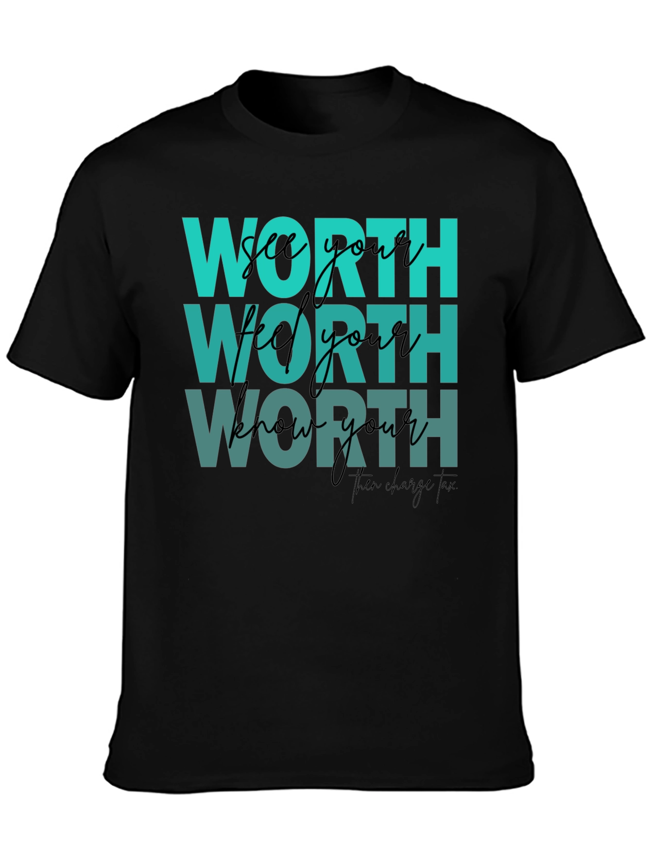 Black Know Your Worth Graphic Tee view 3