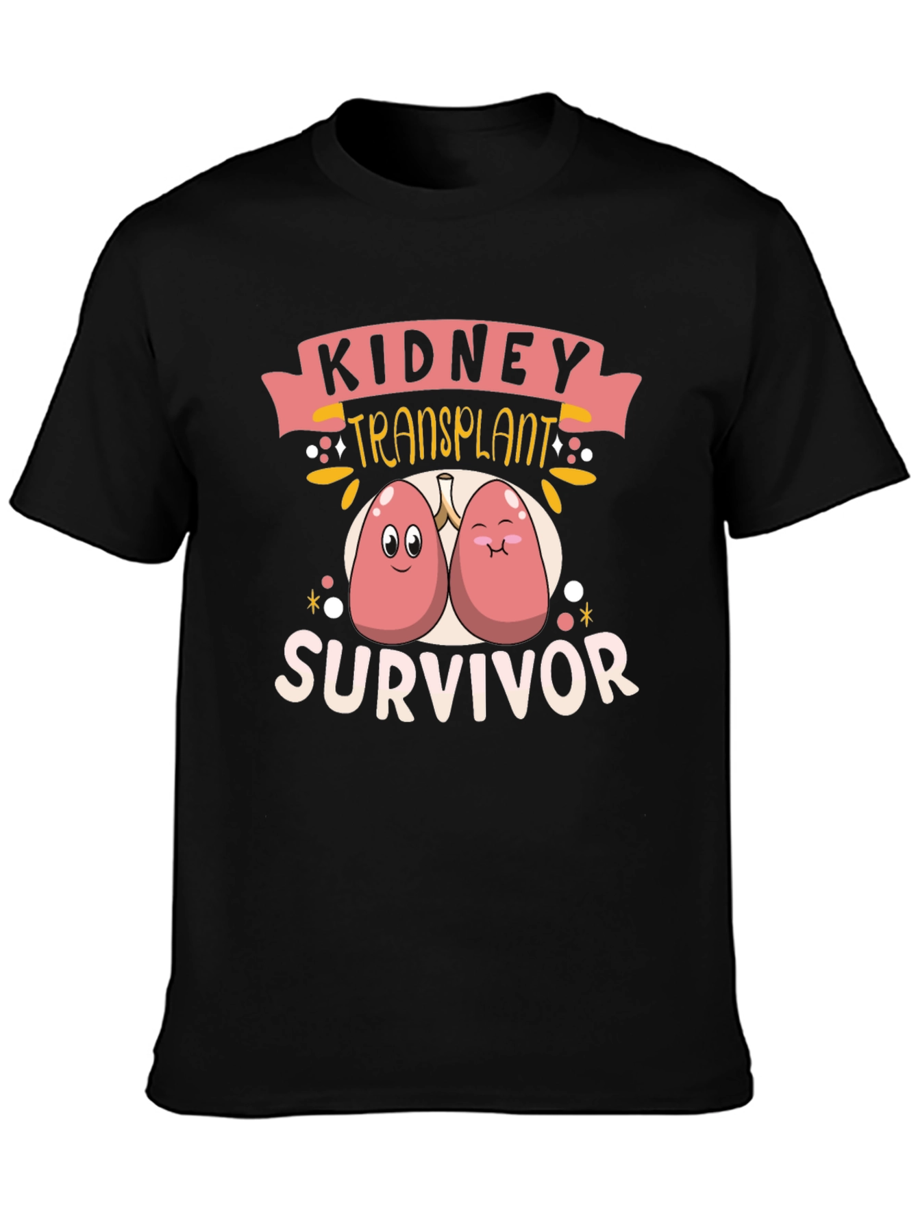 Black Kidney Transplant Survivor Black T-Shirt view 3
