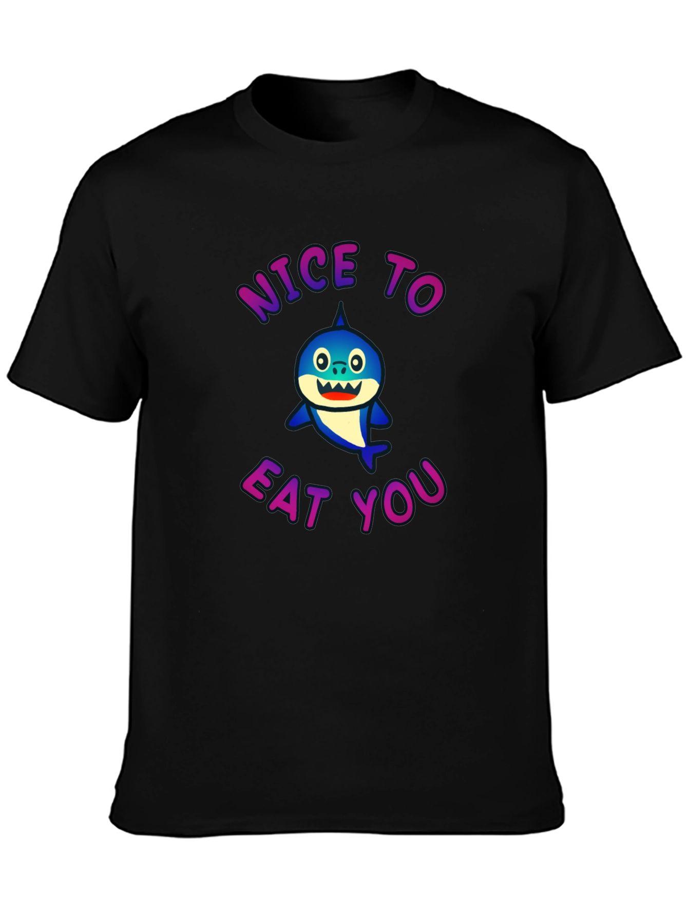 Black Nice To Eat You Shark Graphic Tee view 3