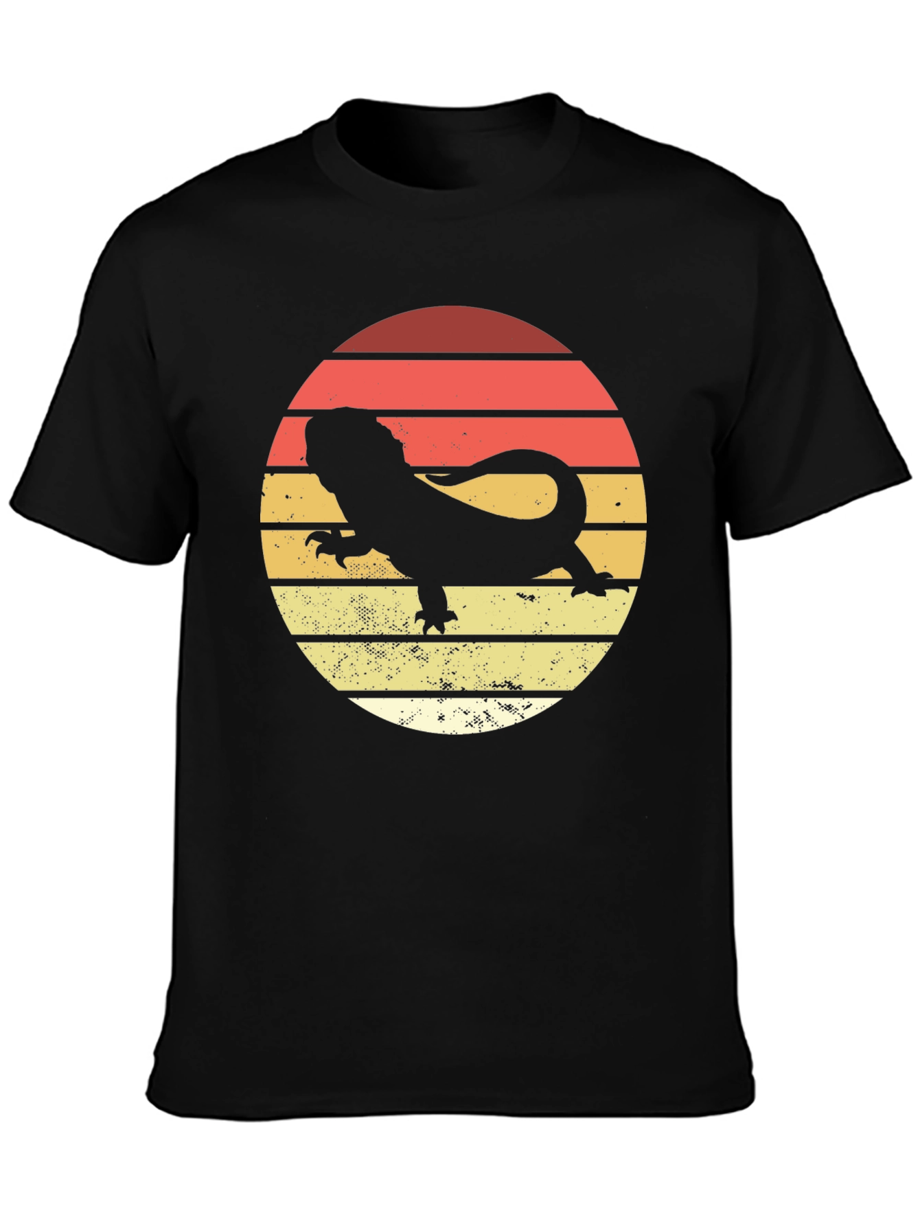 Black Bearded Dragon Sunset T-Shirt view 3