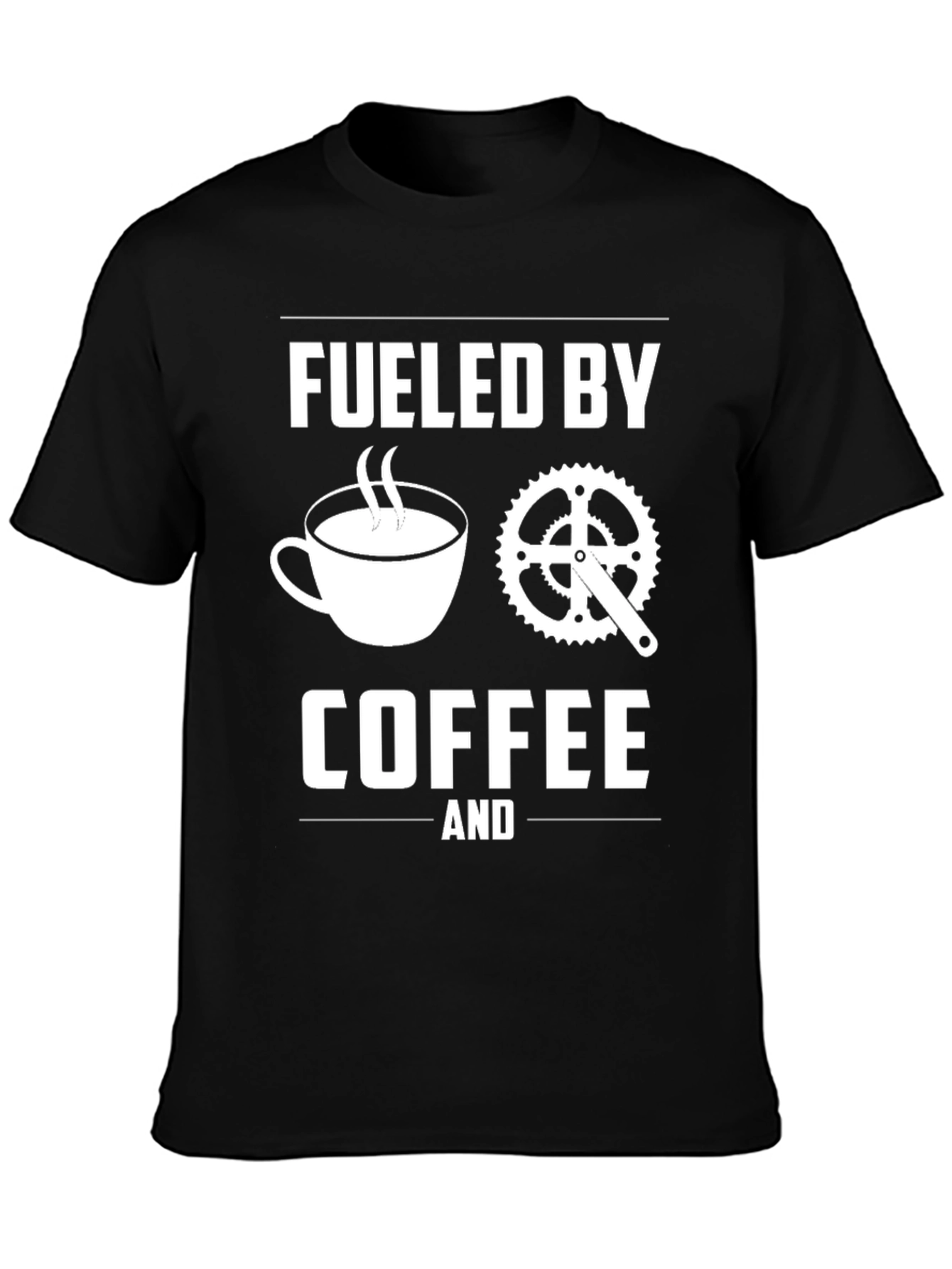Black Fueled By Coffee & Cycling T-Shirt view 3