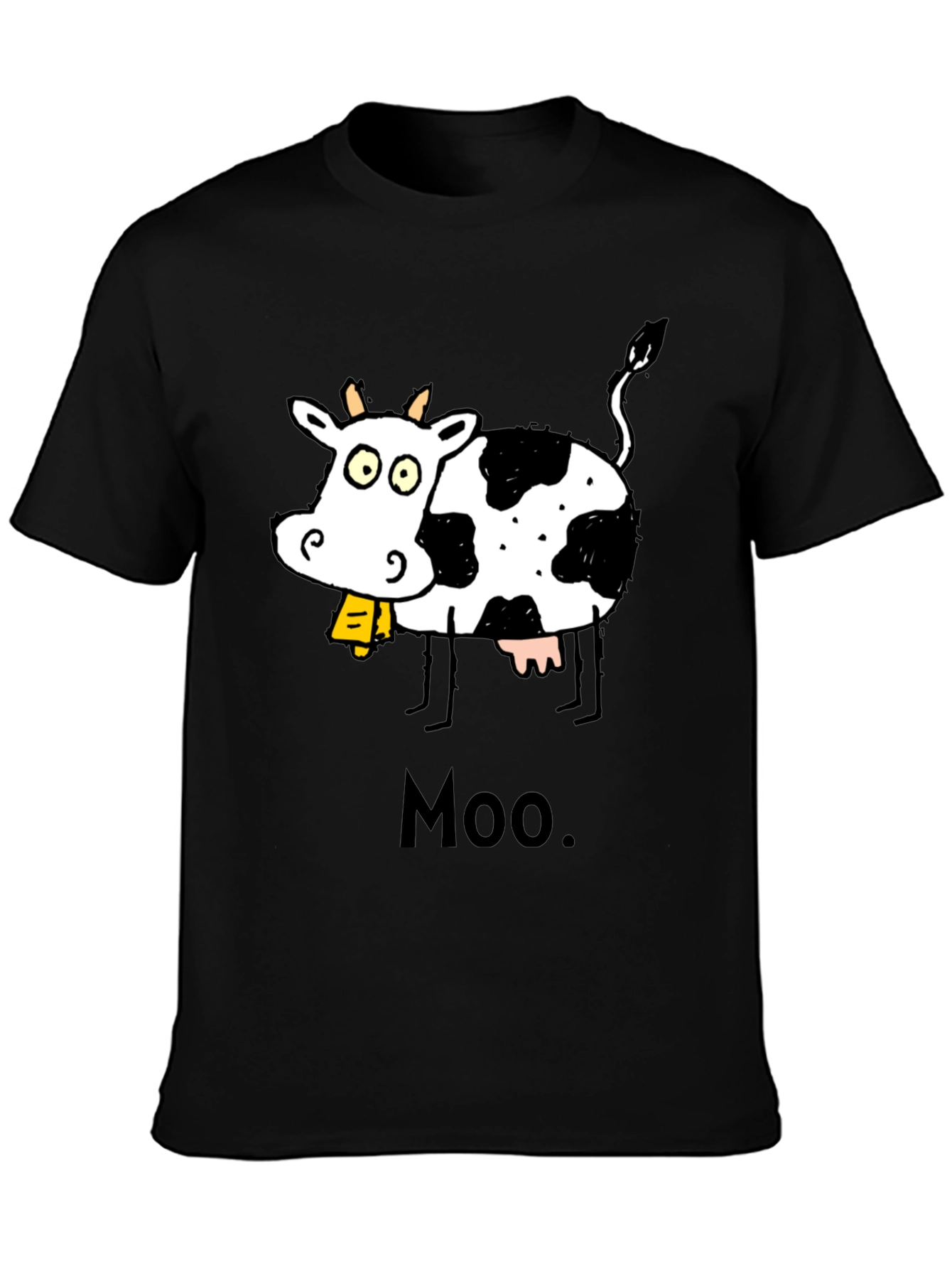 Black Moo Cow Graphic T-Shirt - Black view 3