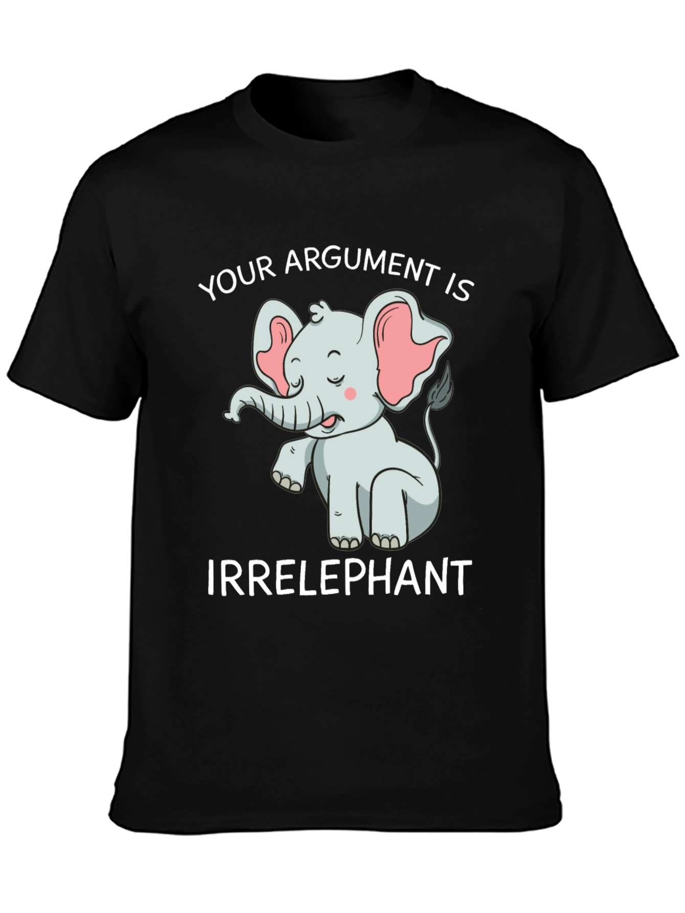 Black Irrelephant T-Shirt: Funny Elephant Argument Tee view 3
