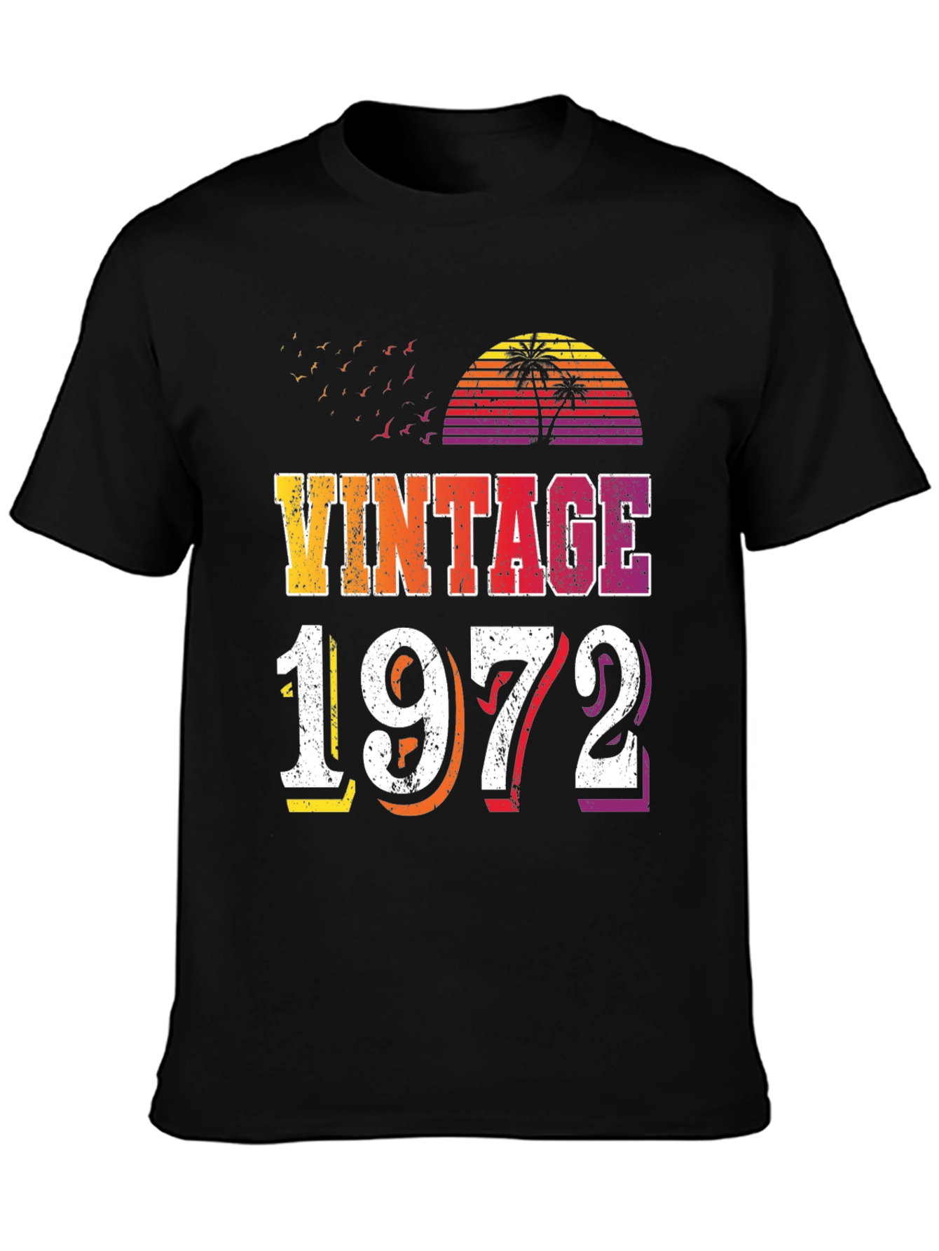 Black Vintage 1972 Graphic T-Shirt Retro Style view 3