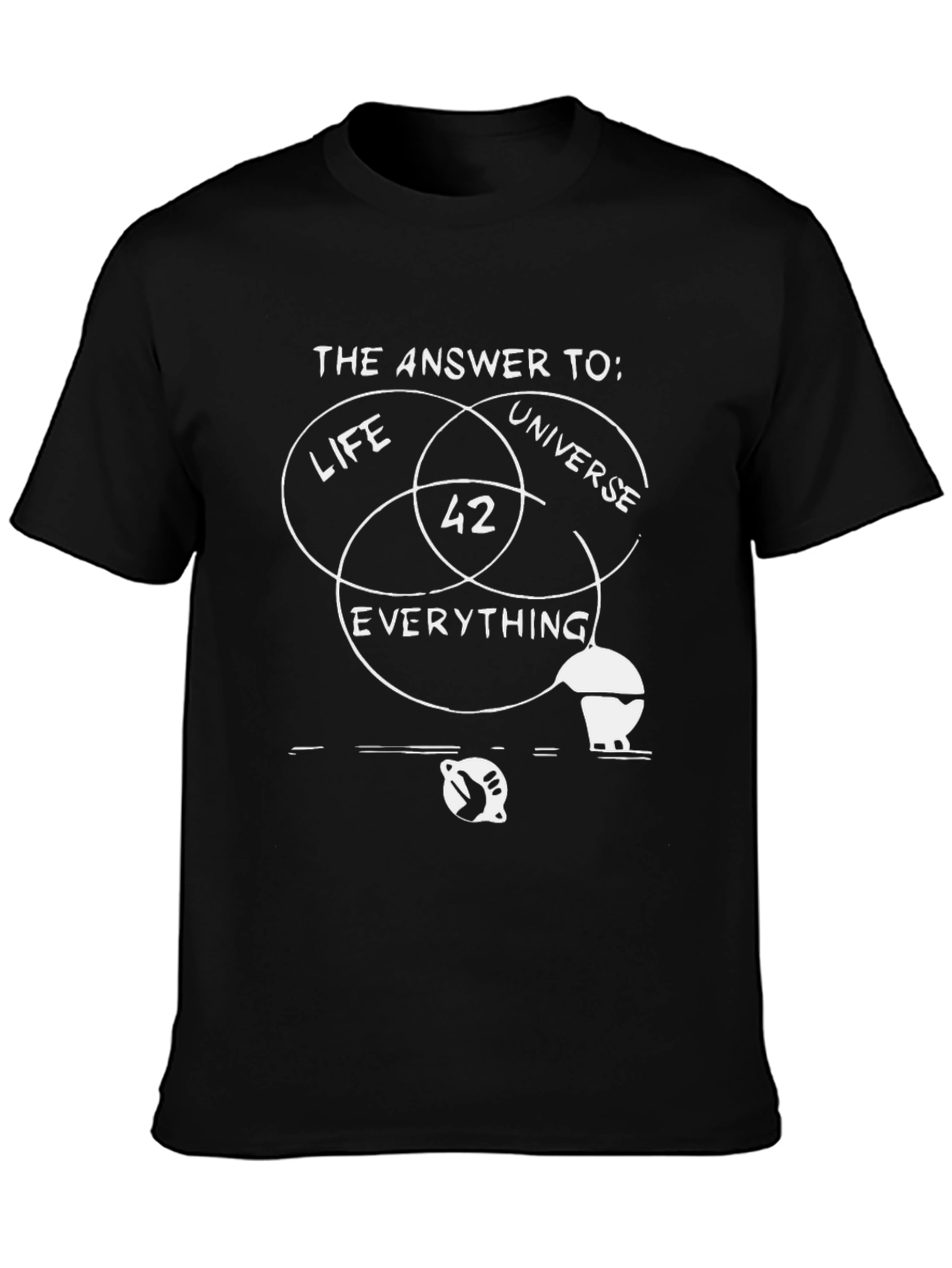 Answer to Life Universe Everything 42 Black T-Shirt - 3