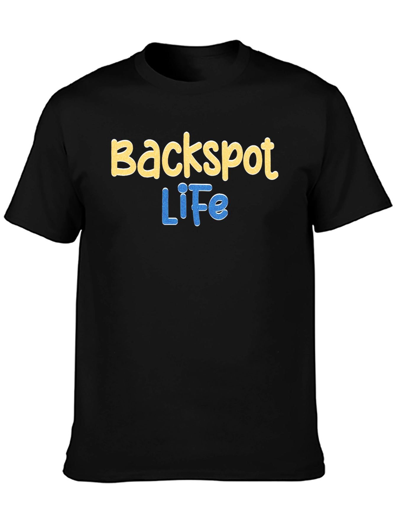 Black Backspot Life Graphic T-Shirt - Cool Casual Wear view 3