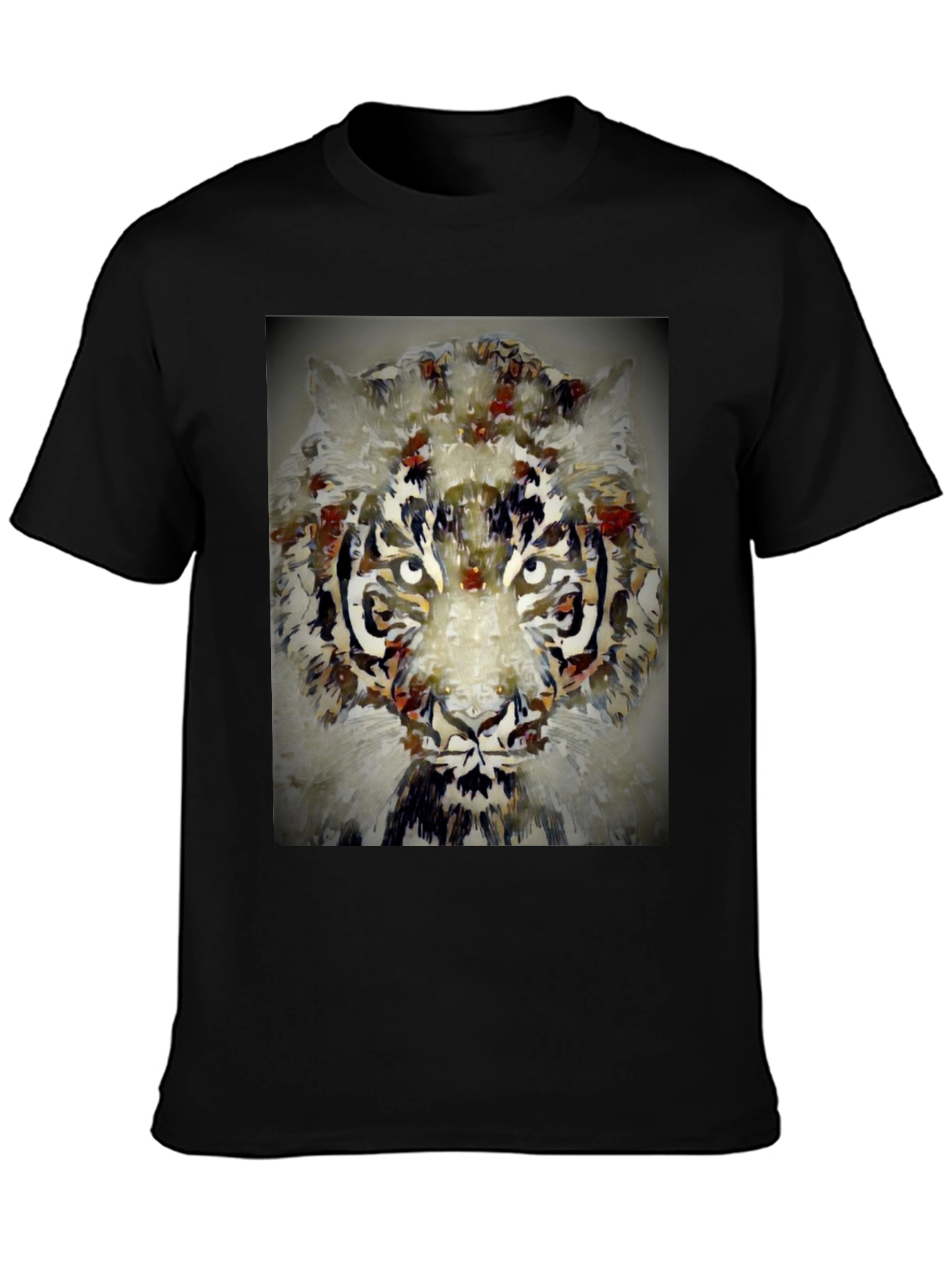 Black Abstract Tiger Graphic Tee view 3