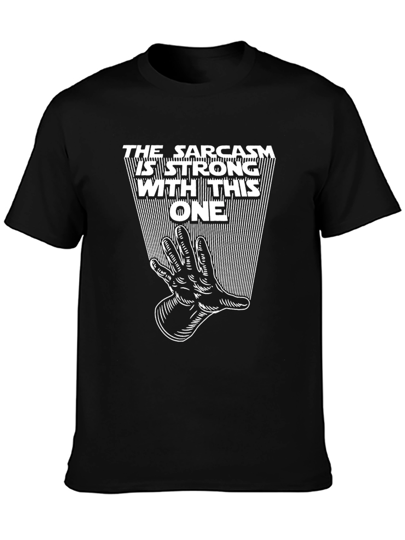 Black Sarcasm Strong T-Shirt - Funny Graphic Tee view 3