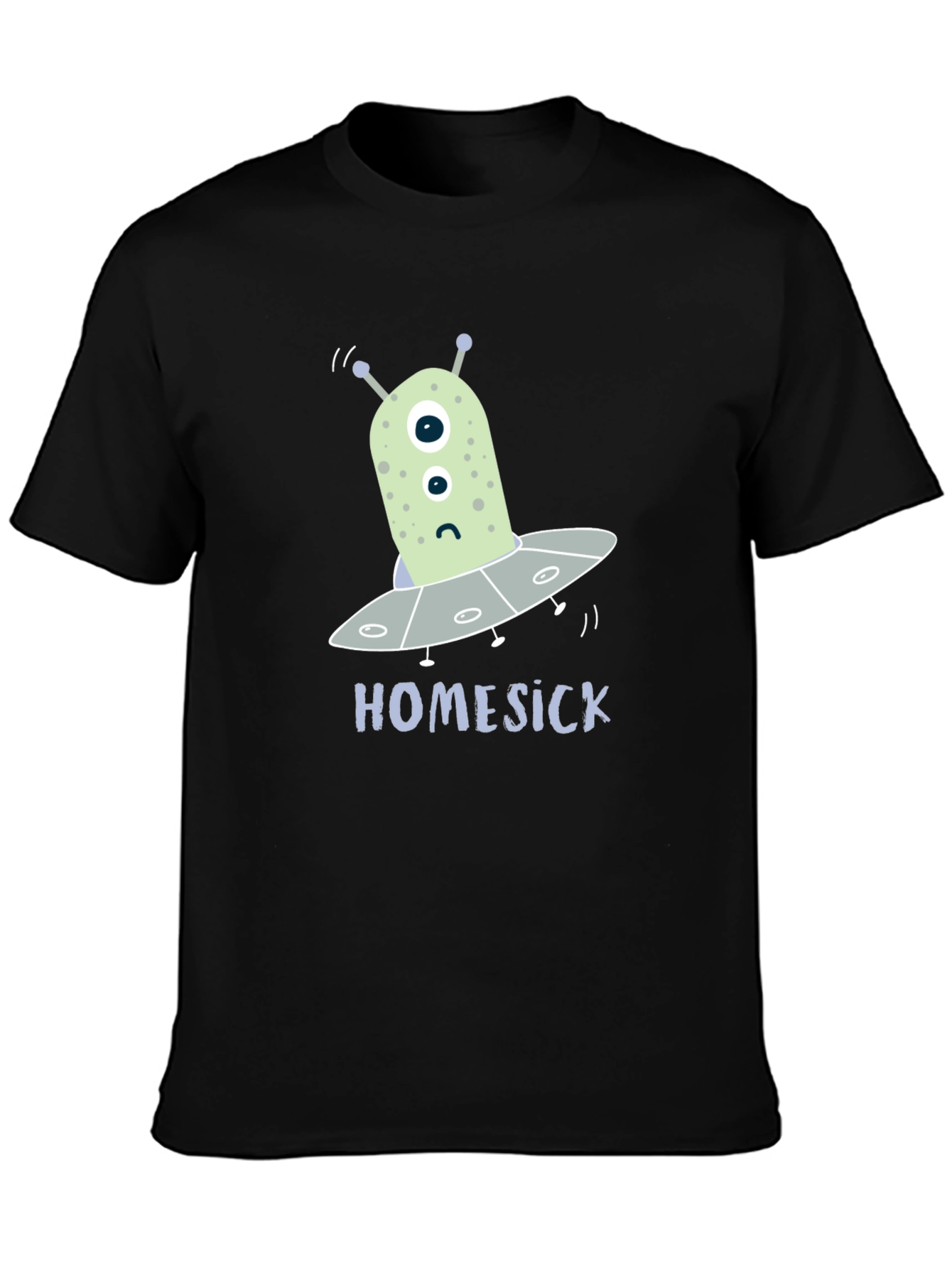 Black Homesick Alien T-Shirt - Funny Space Tee view 3