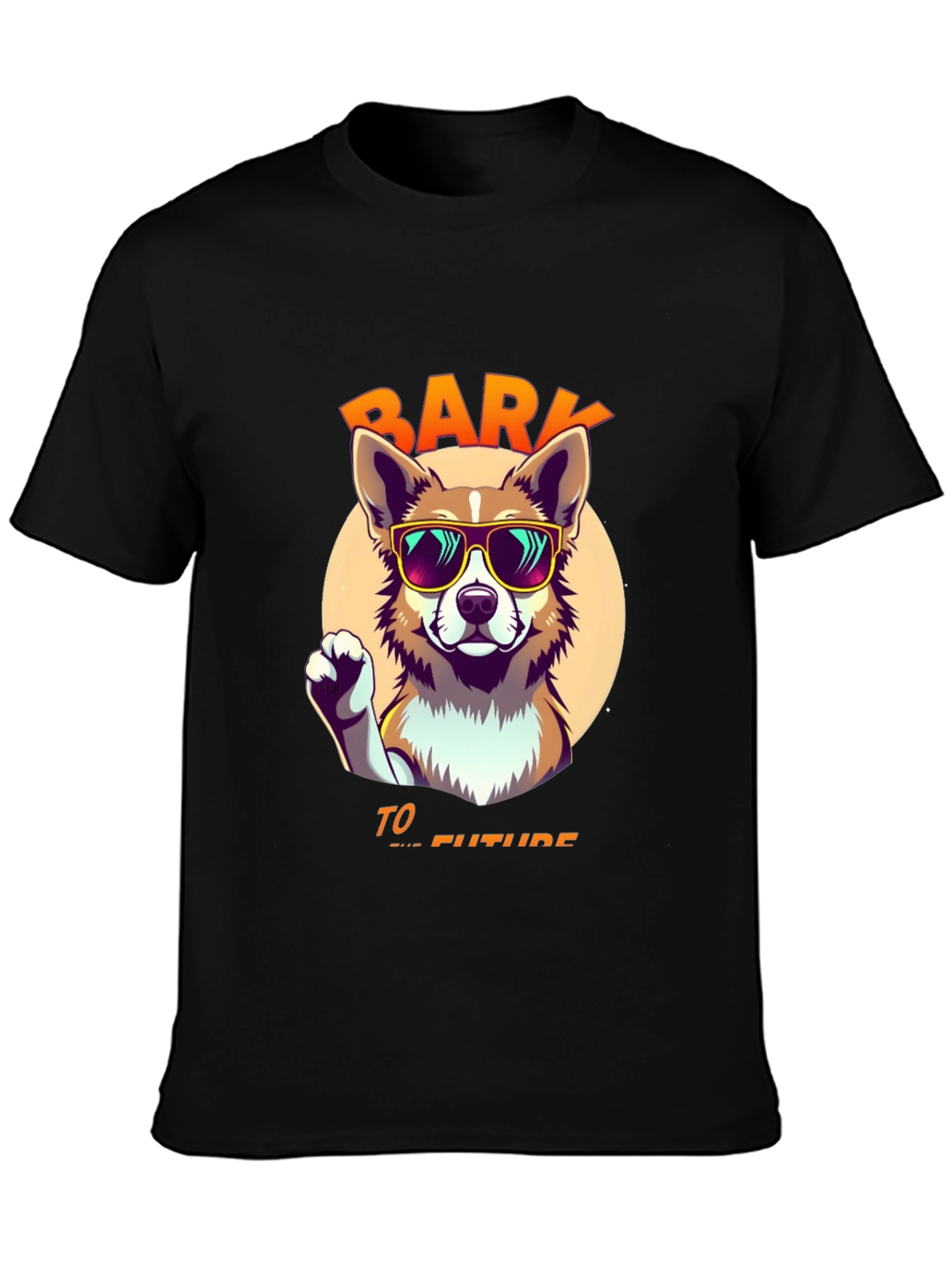 Black Bark to the Future Dog T-Shirt view 3