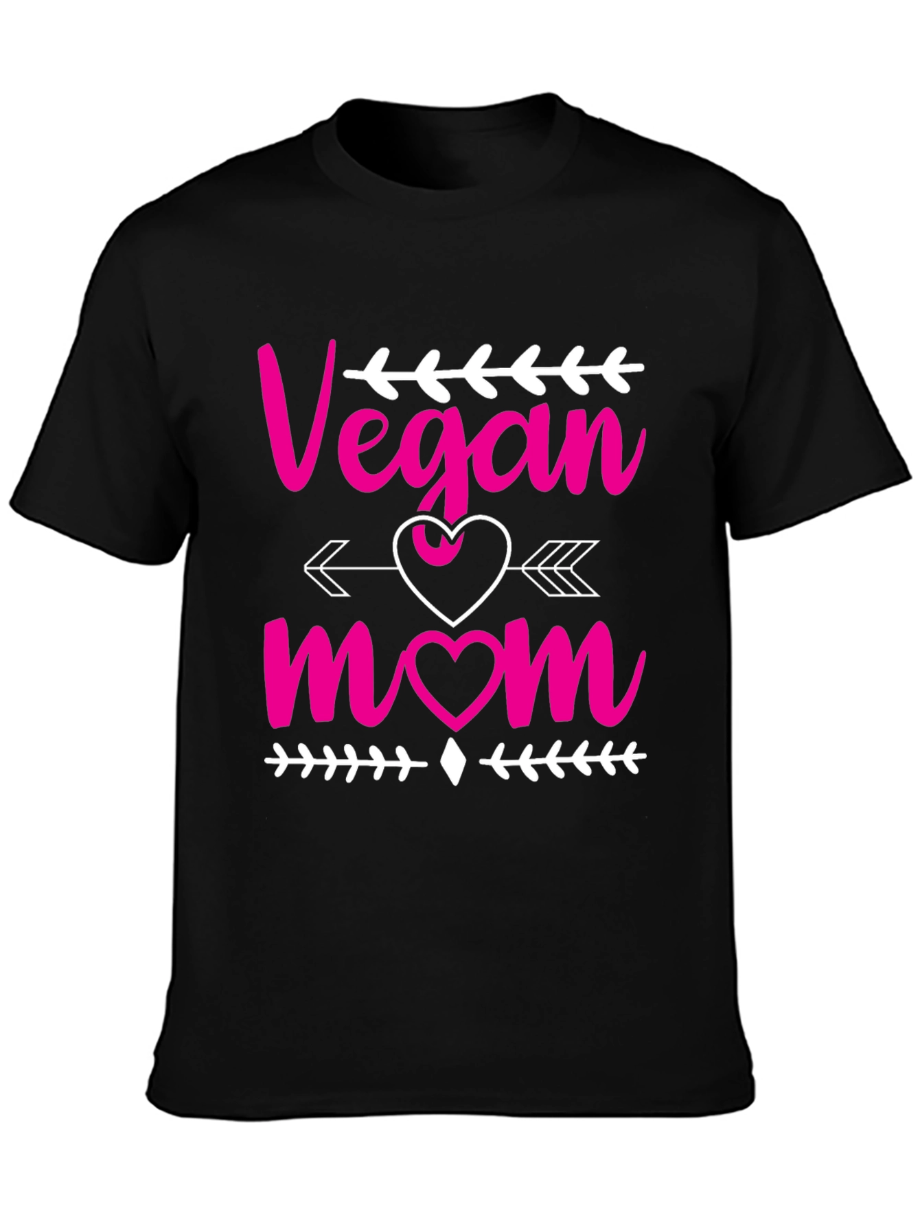 Black Vegan Mom Graphic T-Shirt - Black view 3