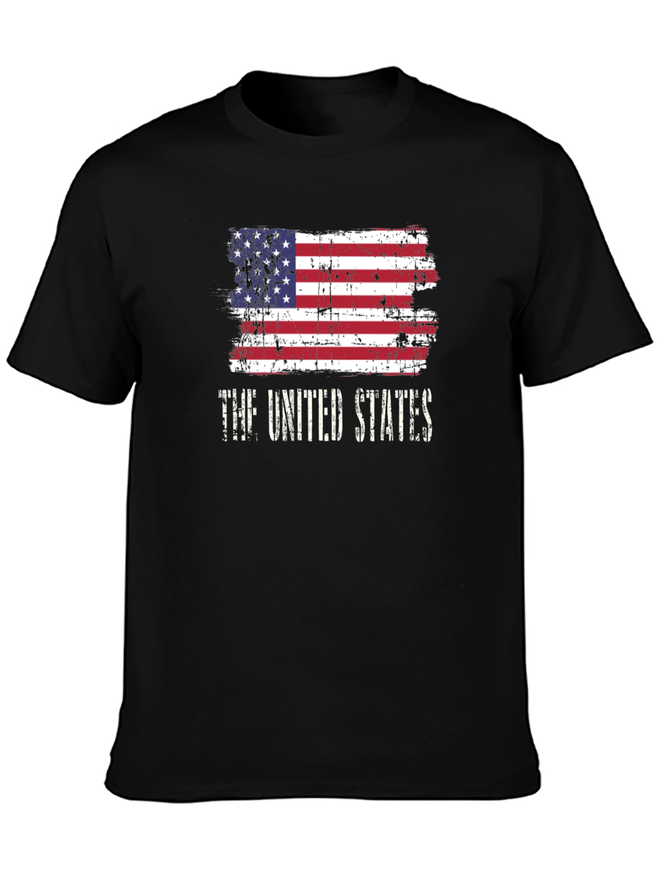 Black USA Flag T-Shirt Patriotic United States Vintage Look view 3