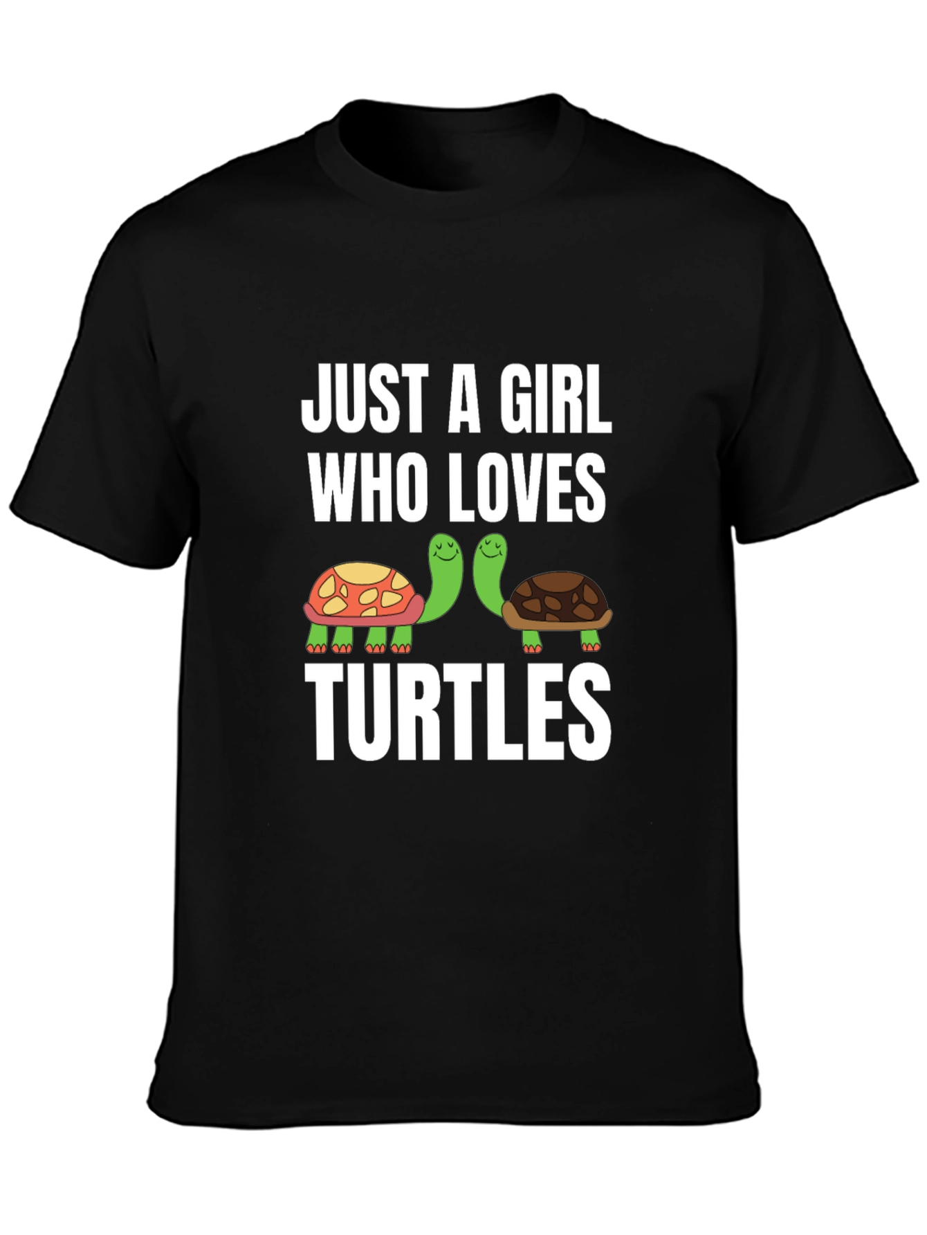 Black Just A Girl Who Loves Turtles Graphic Tee view 3