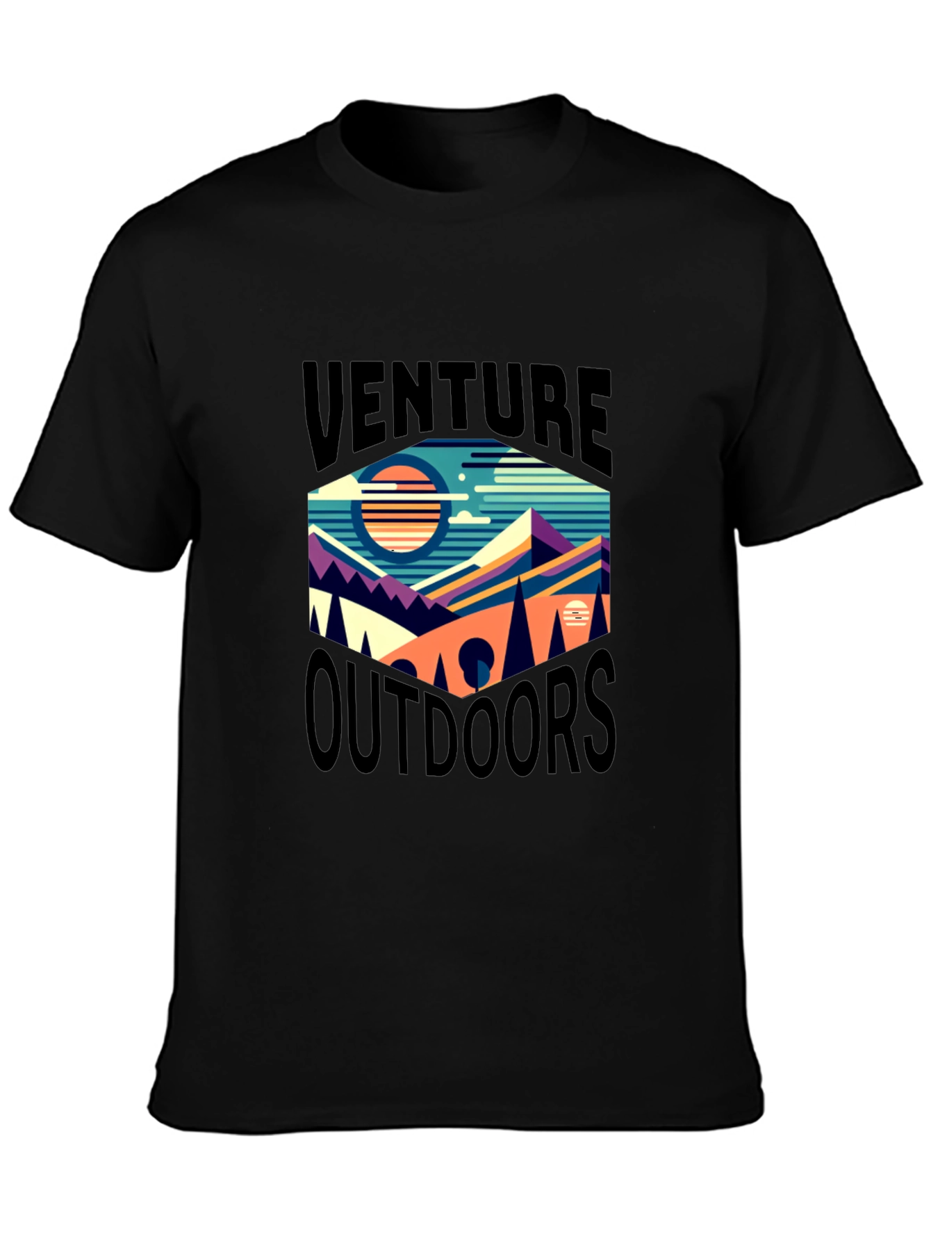 Black Venture Outdoors Graphic Tee - Black view 3