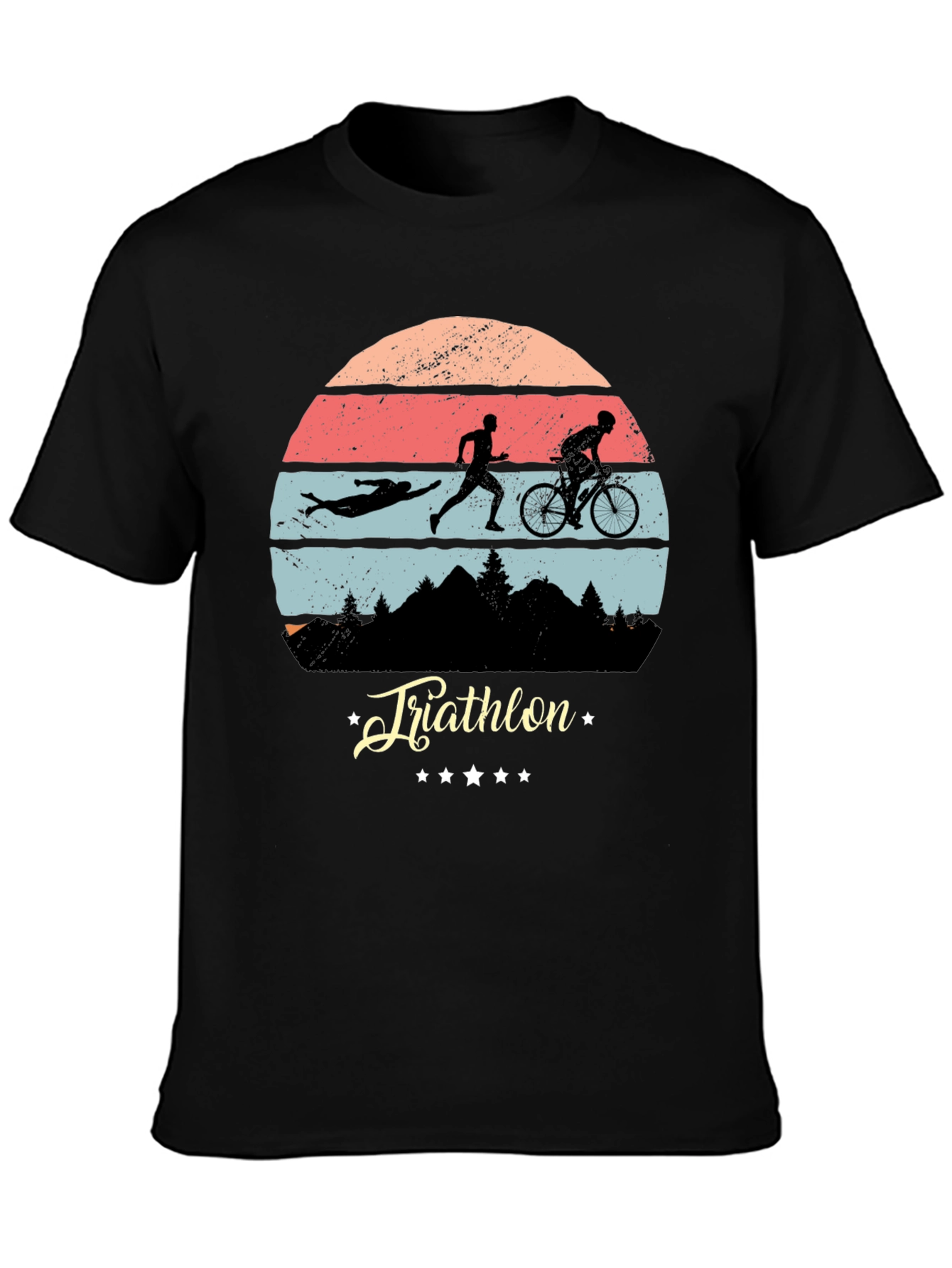 Black Triathlon Silhouette T-Shirt view 3