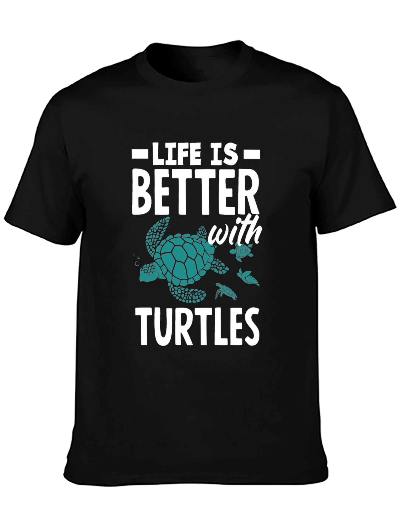 Black Life is Better with Turtles Graphic Tee view 3