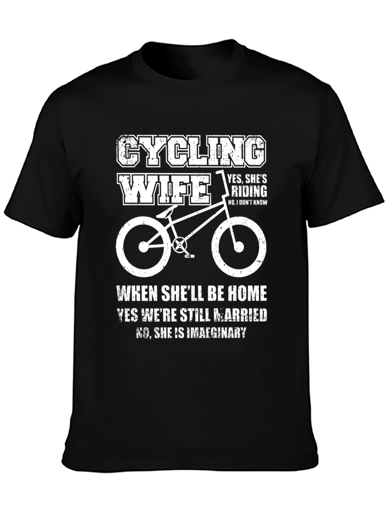 Black Cycling Wife Funny T-Shirt view 3