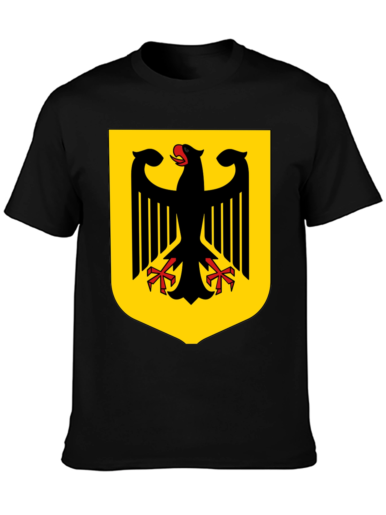 Black German Eagle Crest Black T-Shirt view 3