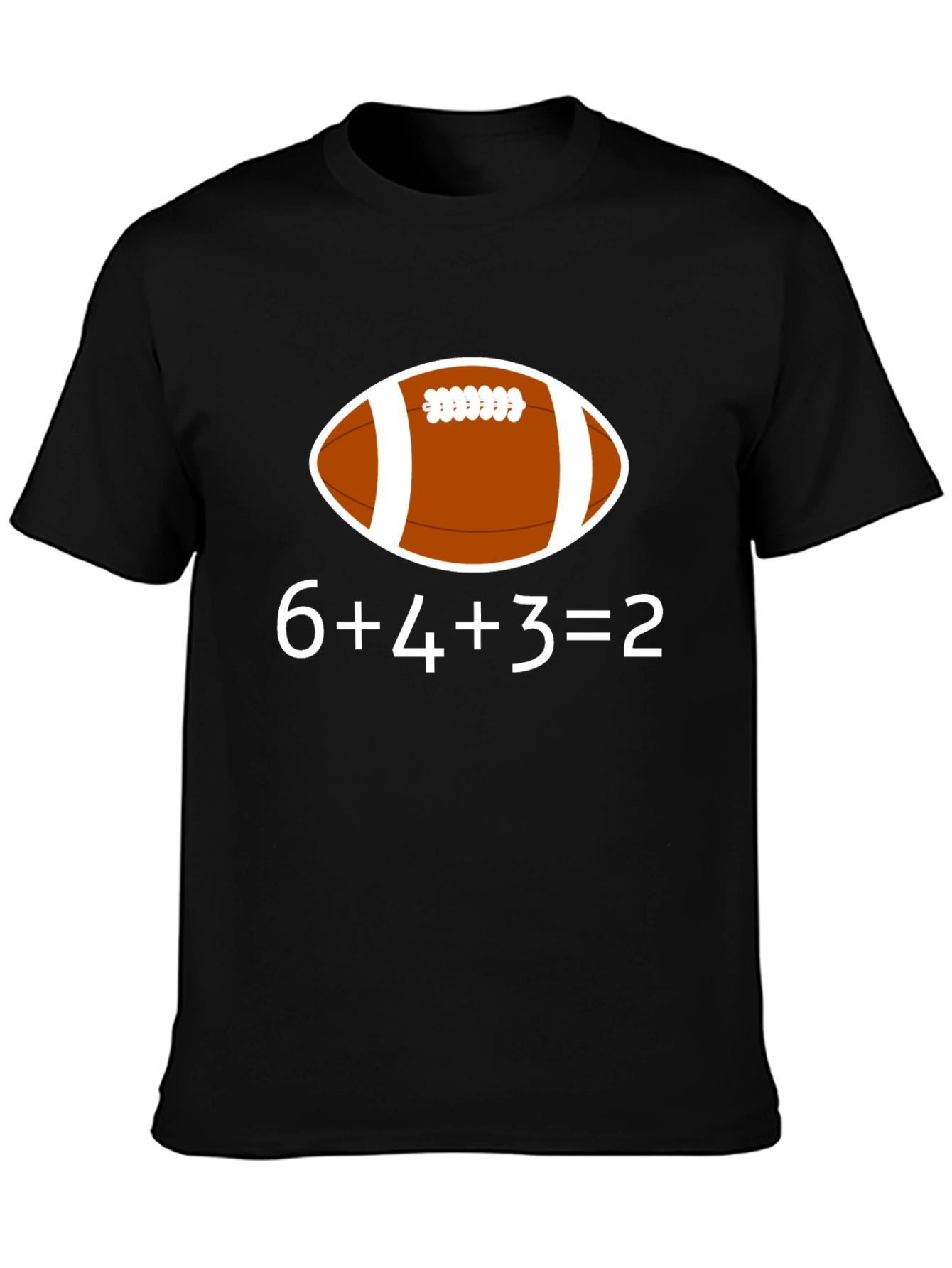 Black Funny Football Math T-Shirt view 3